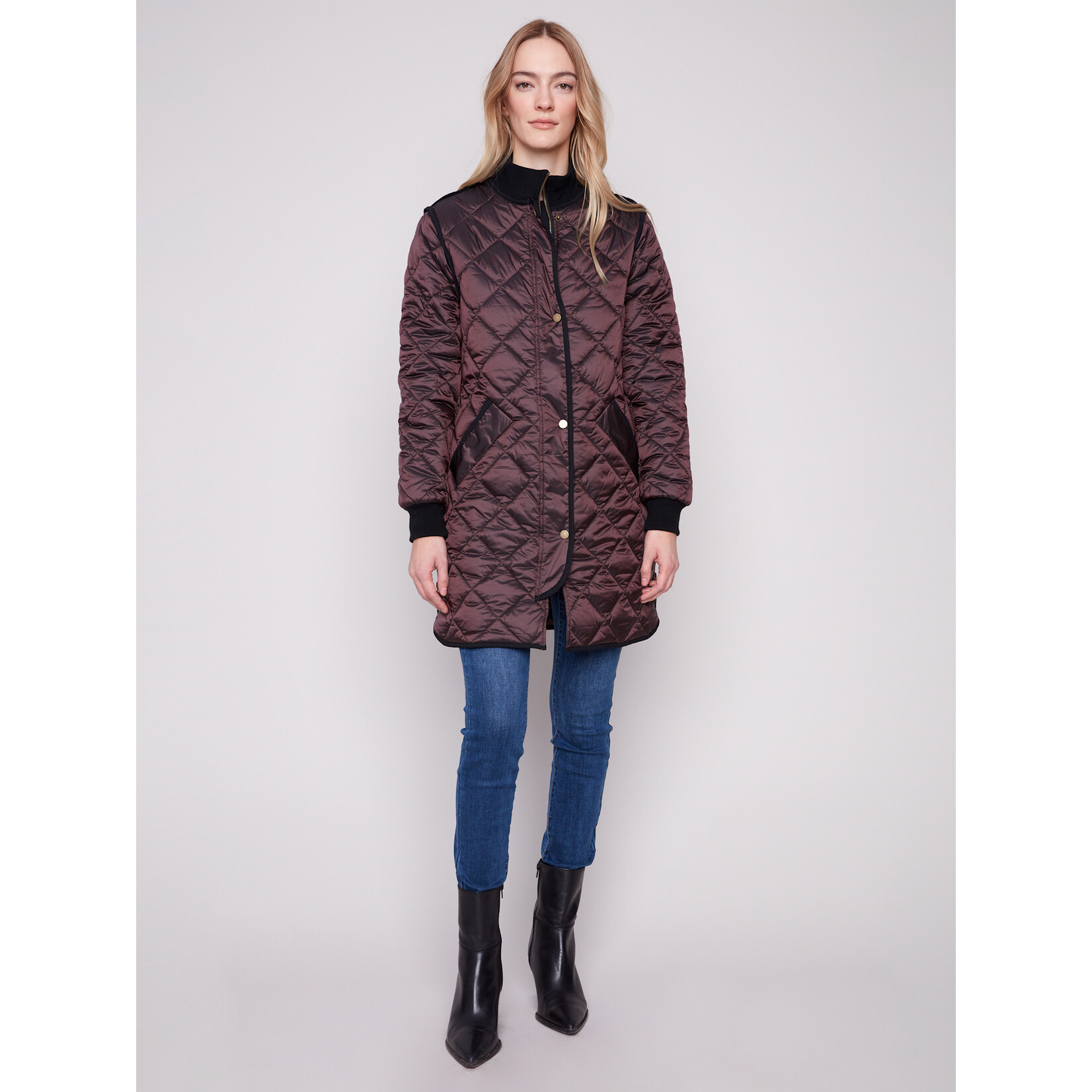 Charlie B Long Quilted Jacket