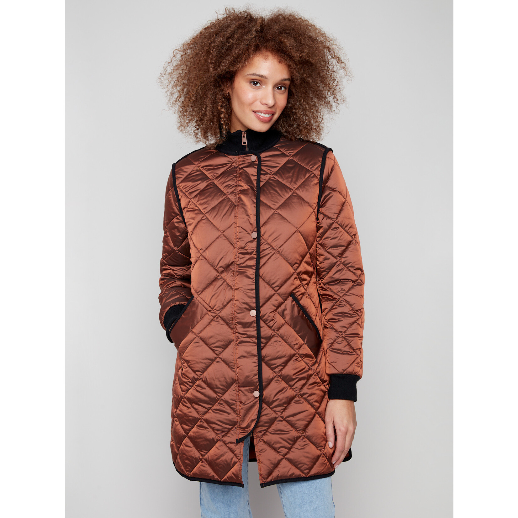 Charlie B Long Quilted Jacket