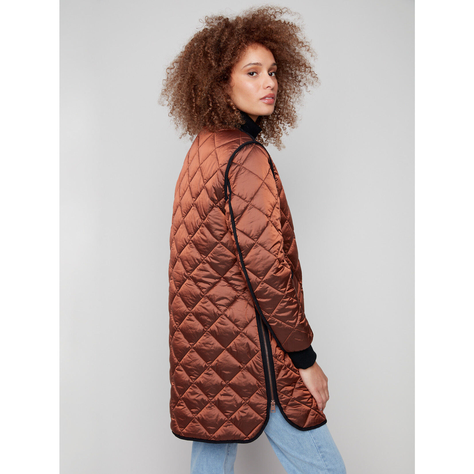 Charlie B Long Quilted Jacket