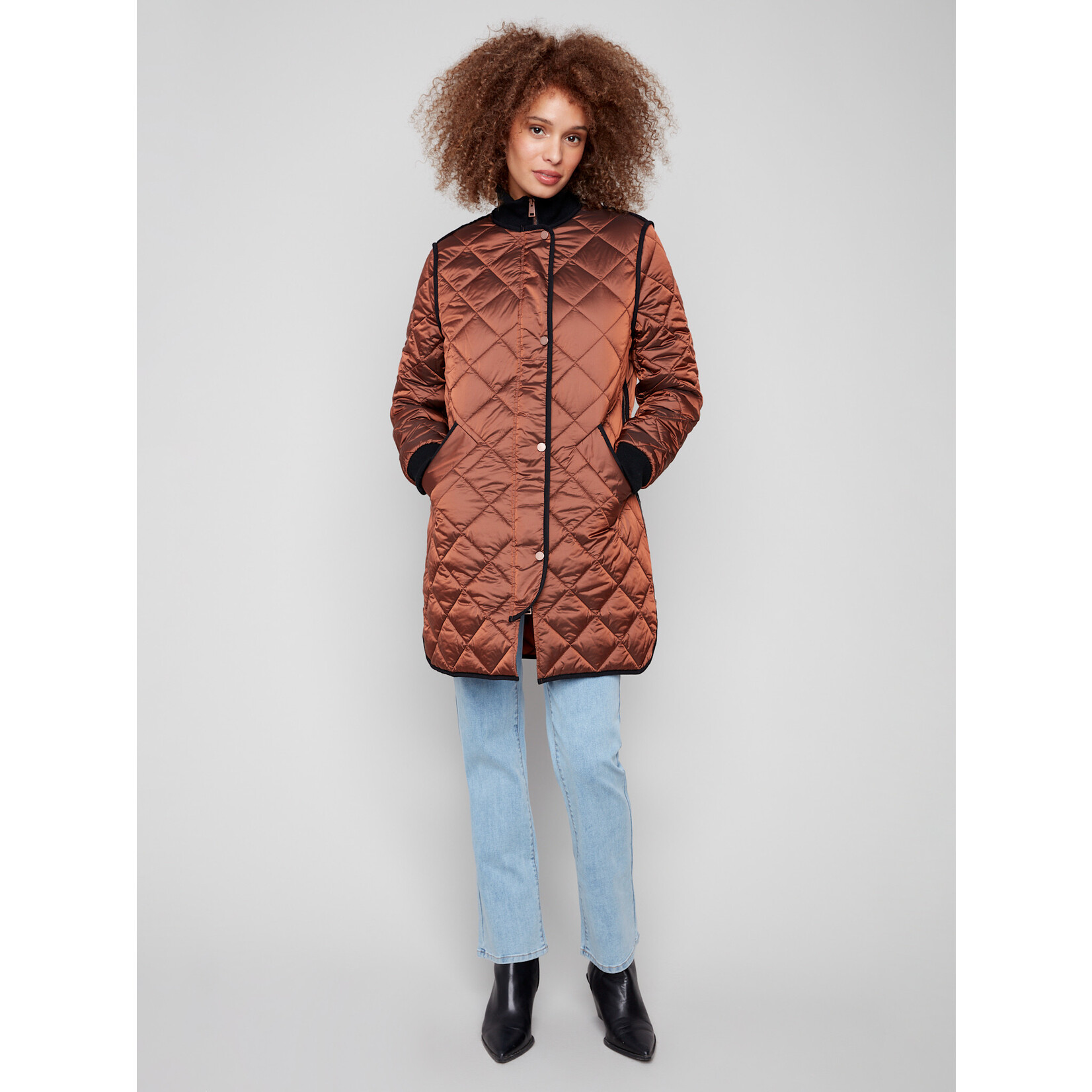 Charlie B Long Quilted Jacket