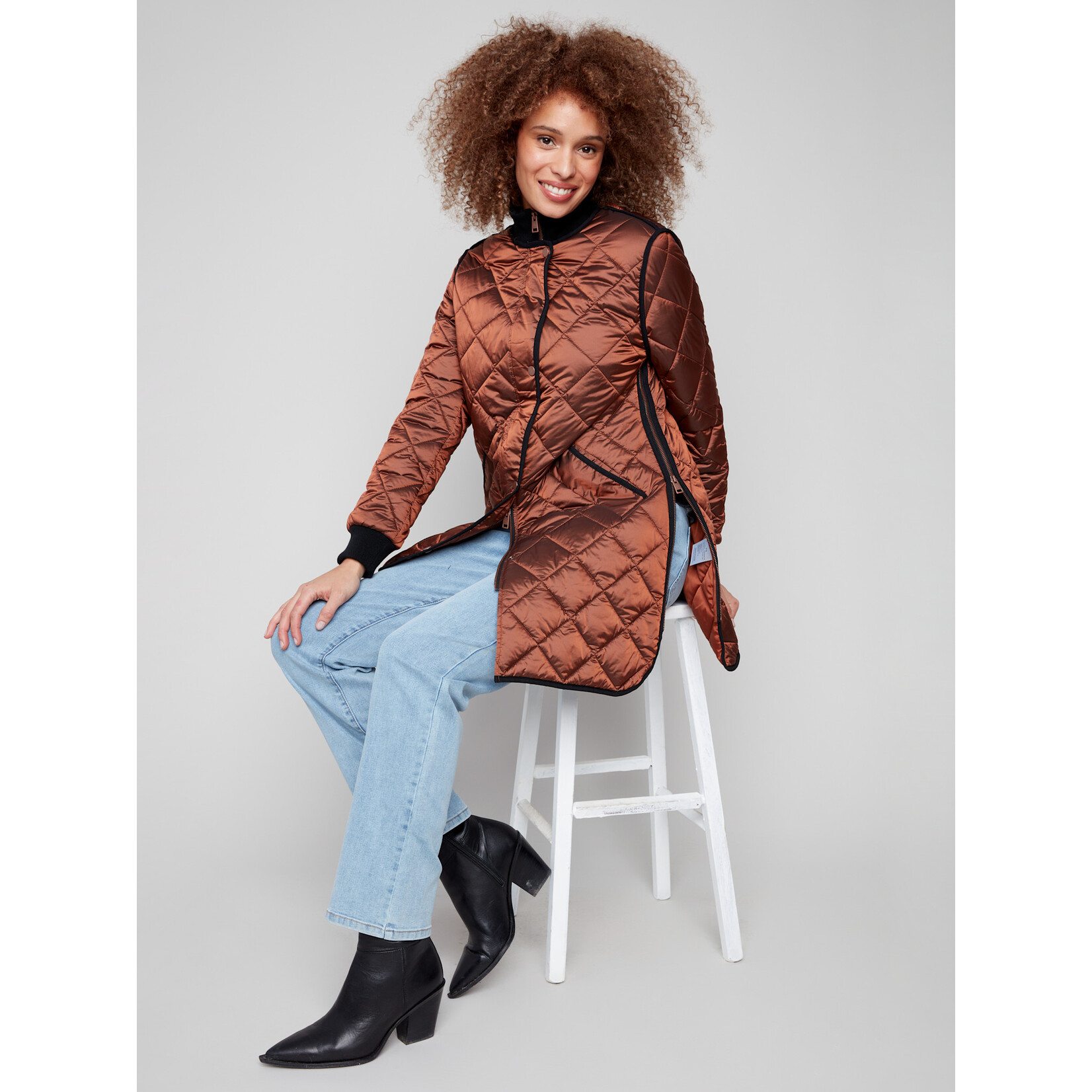 Charlie B Long Quilted Jacket
