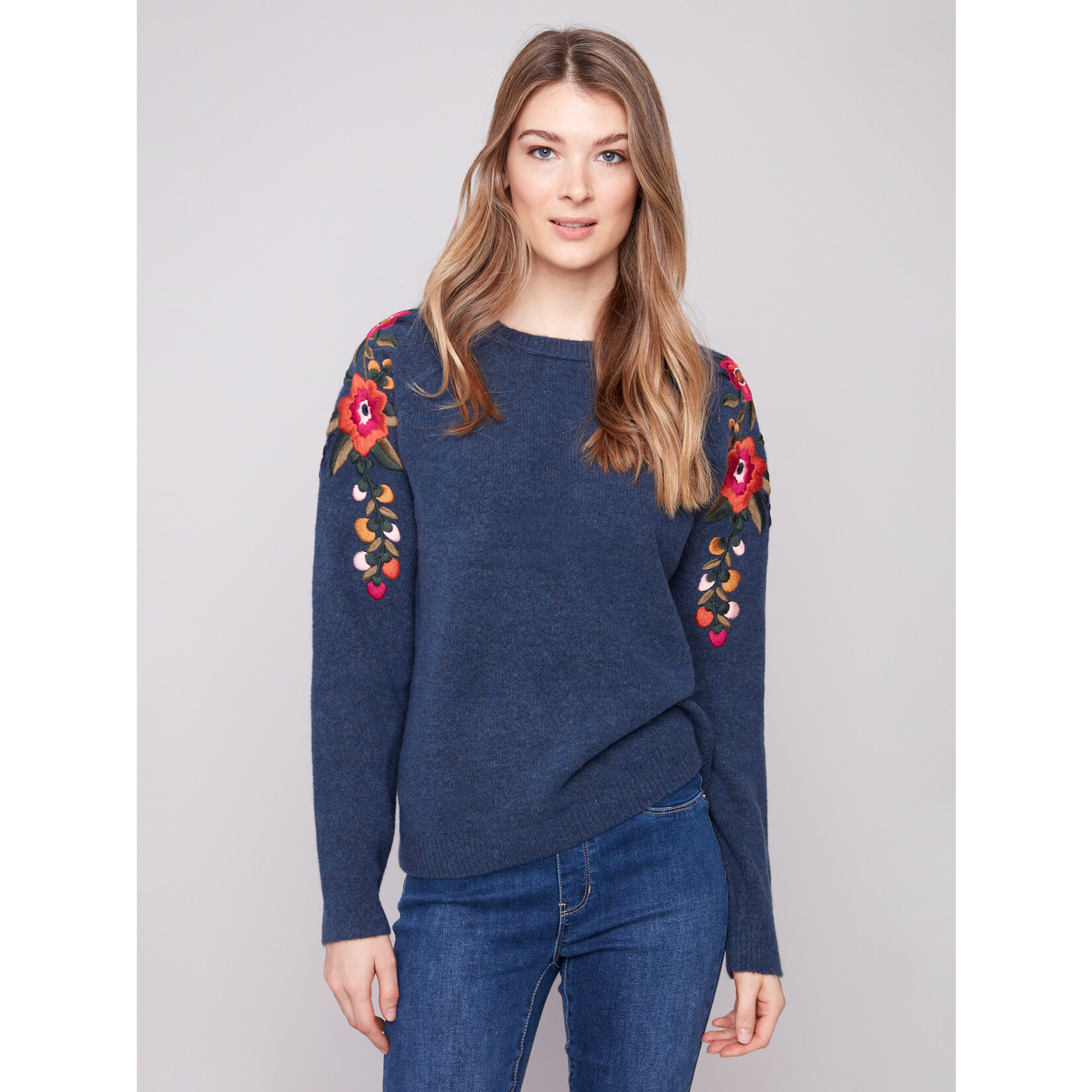 Charlie B Embroidered Raglan Sleeve Sweater