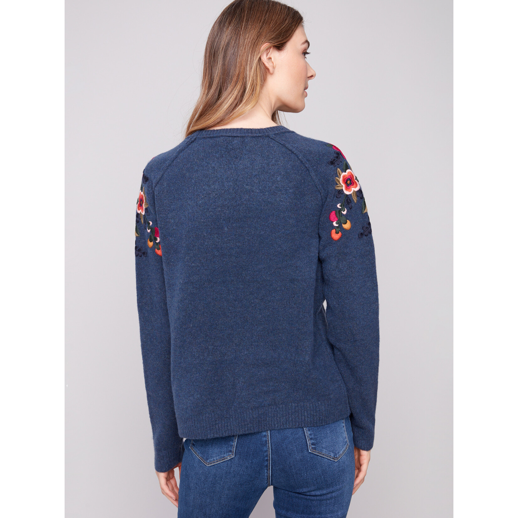Charlie B Embroidered Raglan Sleeve Sweater