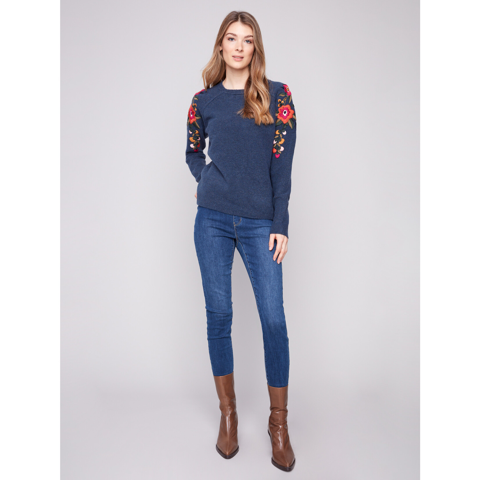Charlie B Embroidered Raglan Sleeve Sweater