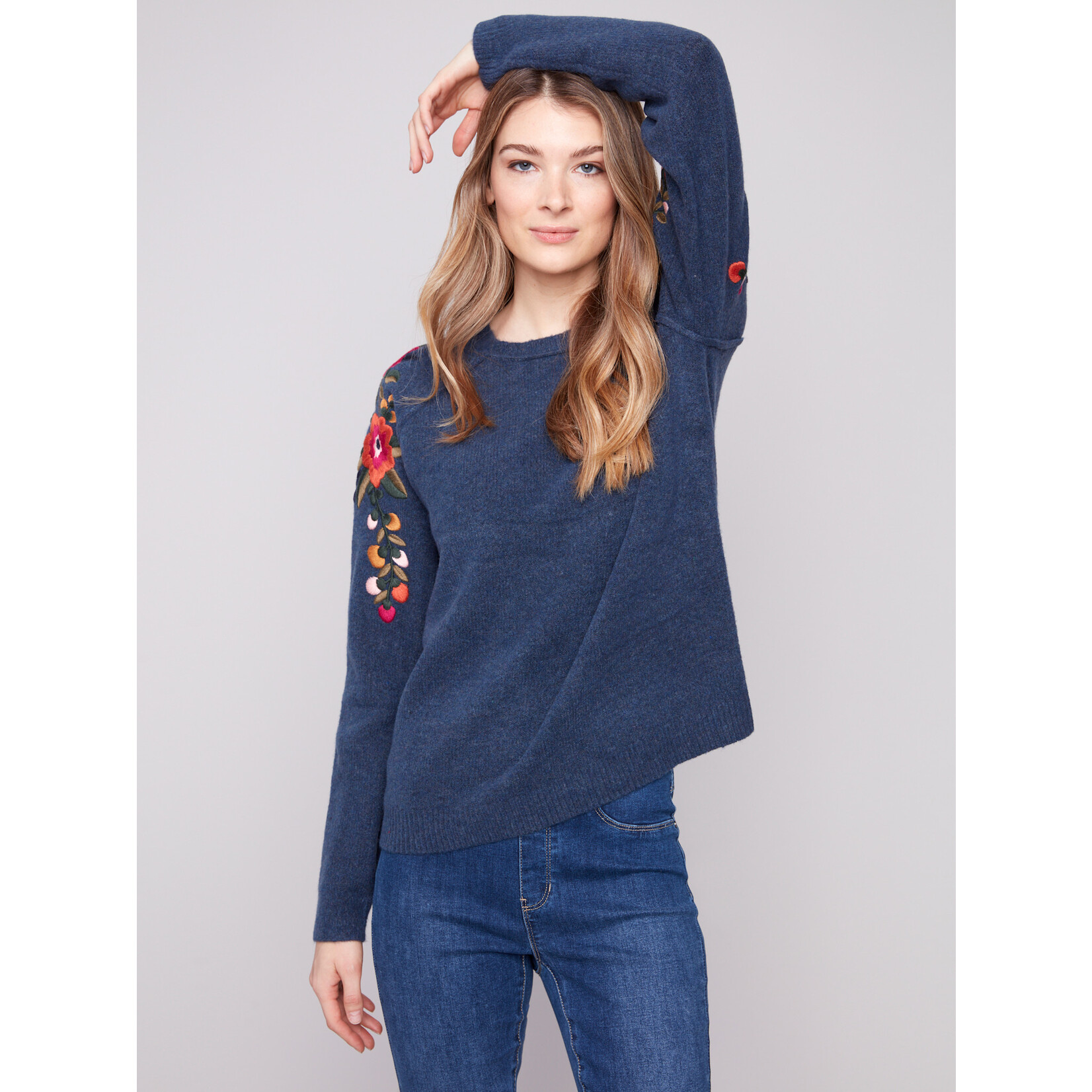 Charlie B Embroidered Raglan Sleeve Sweater