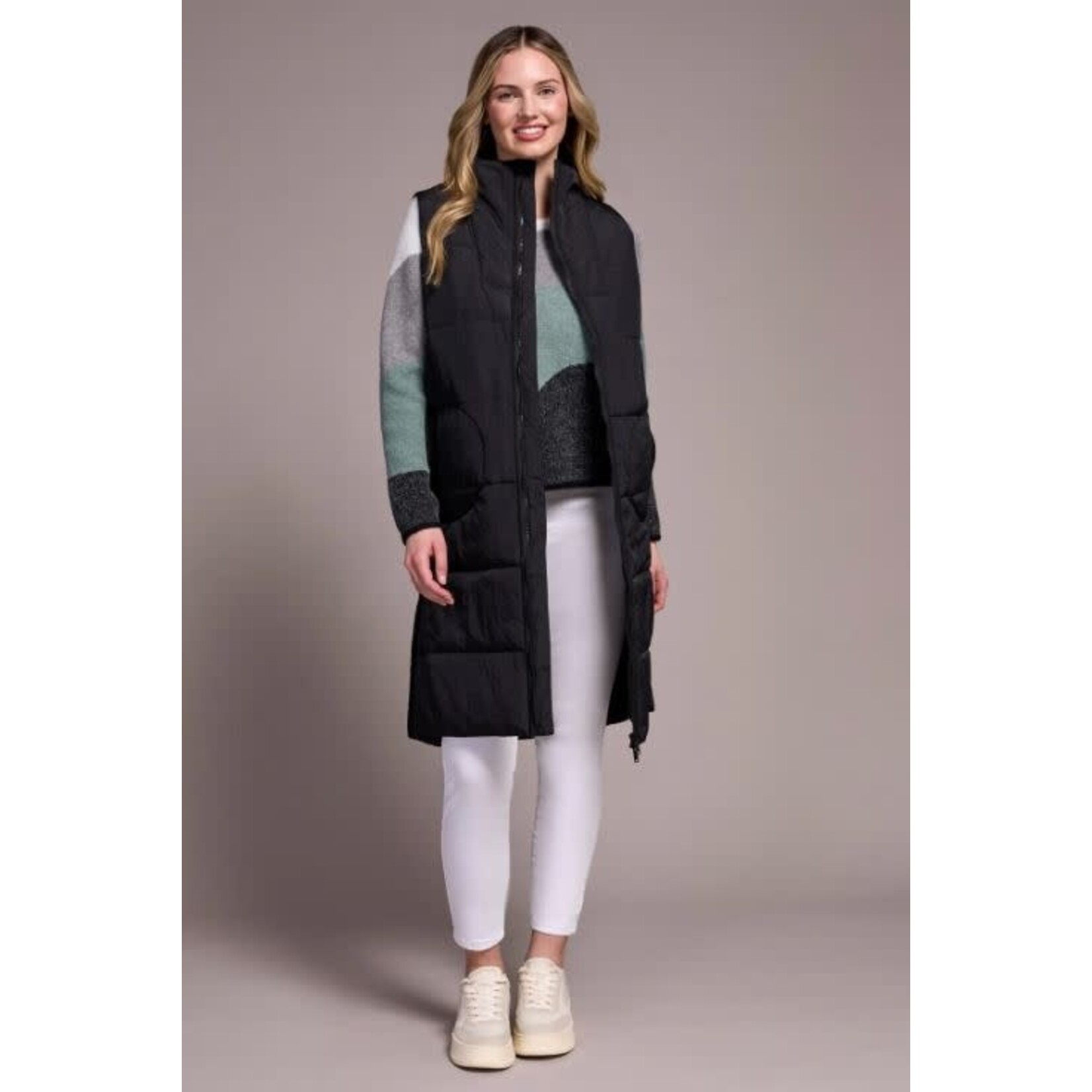 Tribal Long Quilted Puffer Vest