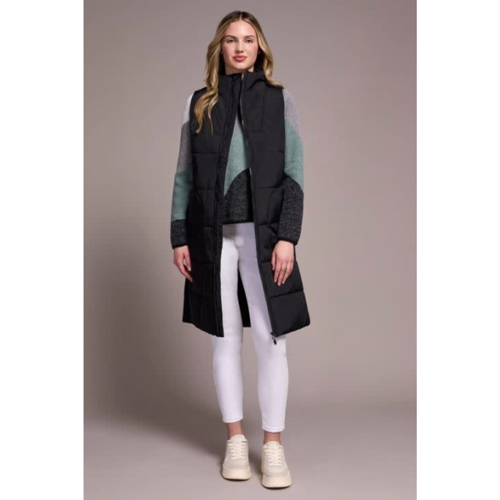 Tribal Long Quilted Puffer Vest