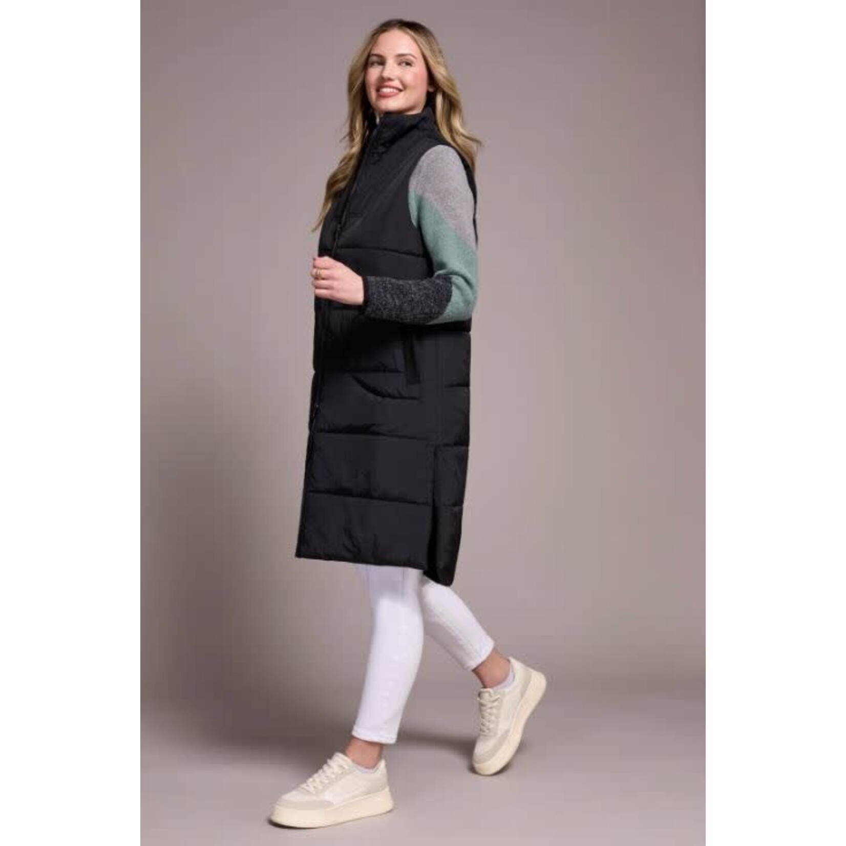 Tribal Long Quilted Puffer Vest