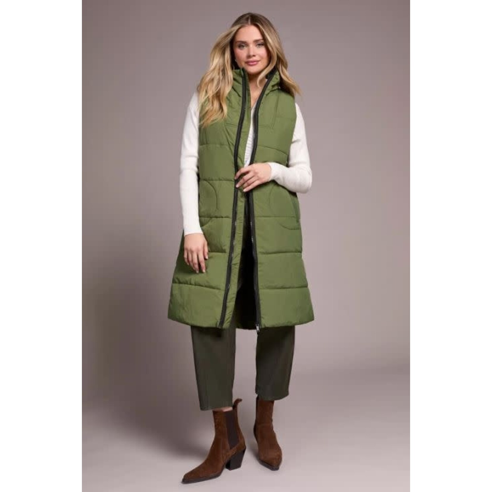 Tribal Long Quilted Puffer Vest