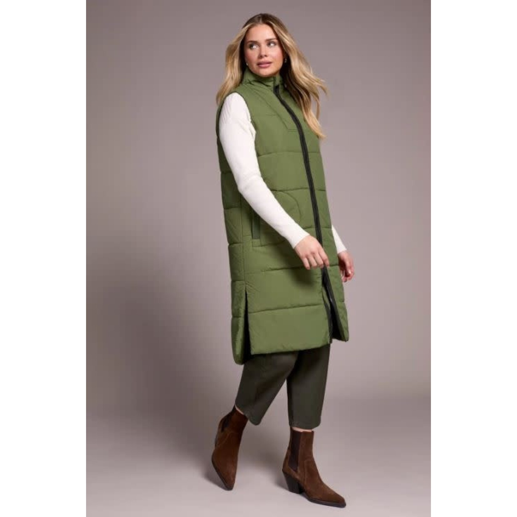 Tribal Long Quilted Puffer Vest