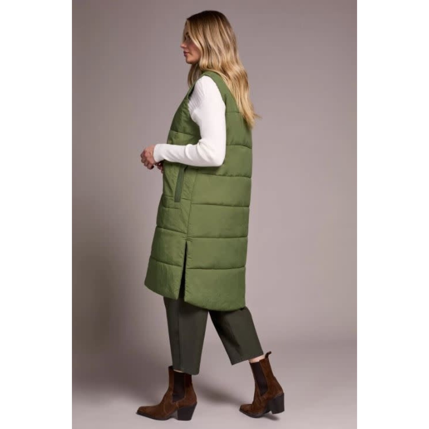 Tribal Long Quilted Puffer Vest