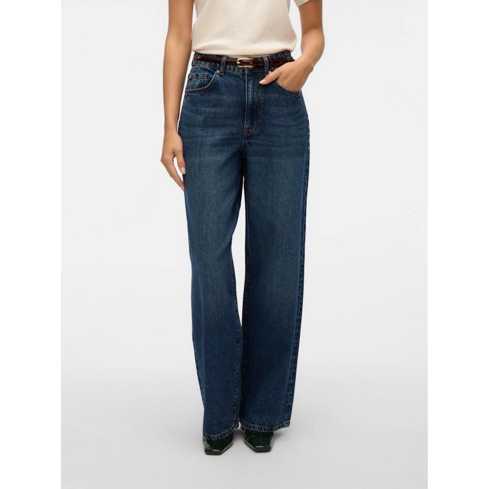 Vero Moda Rae High Rise Studded Jeans