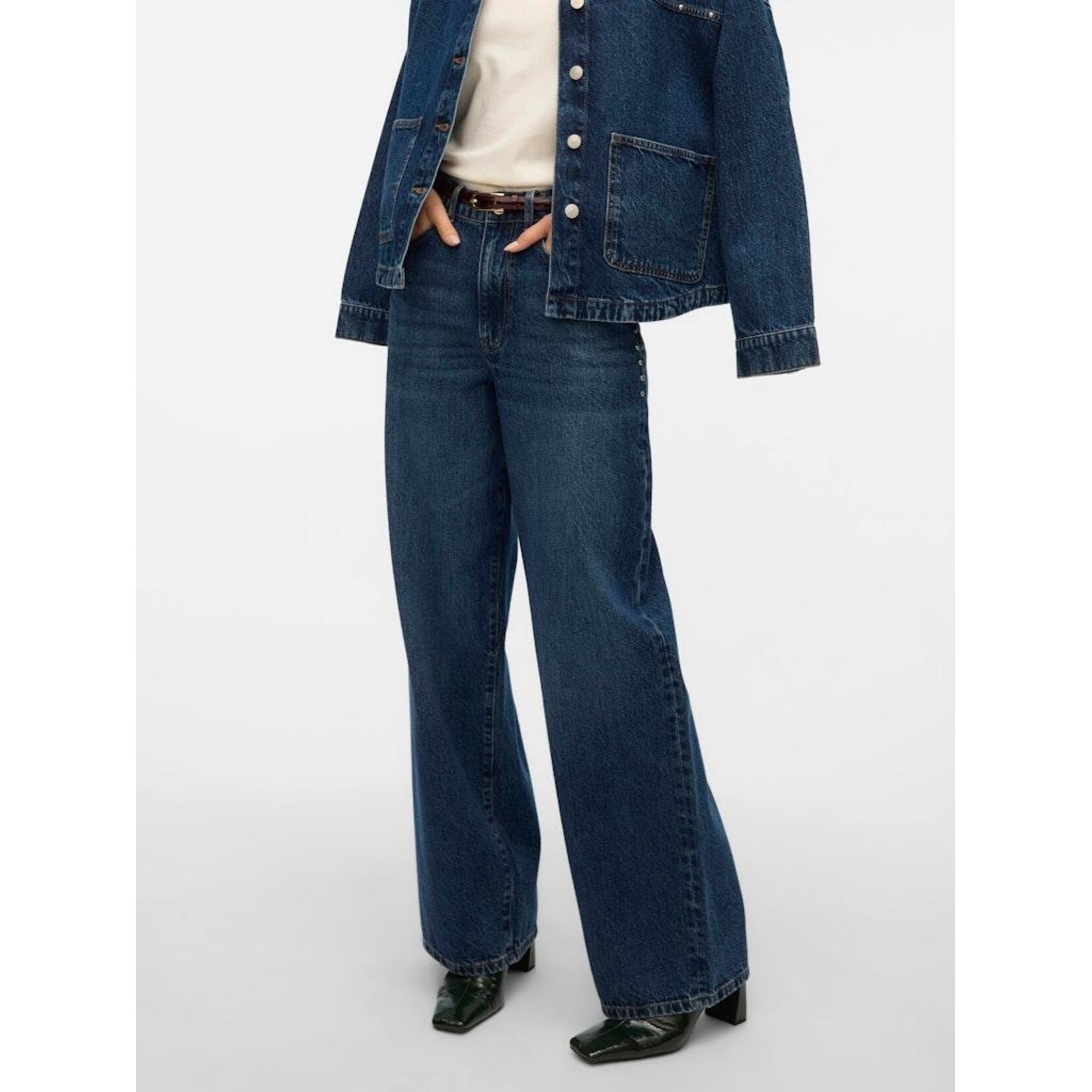 Vero Moda Rae High Rise Studded Jeans