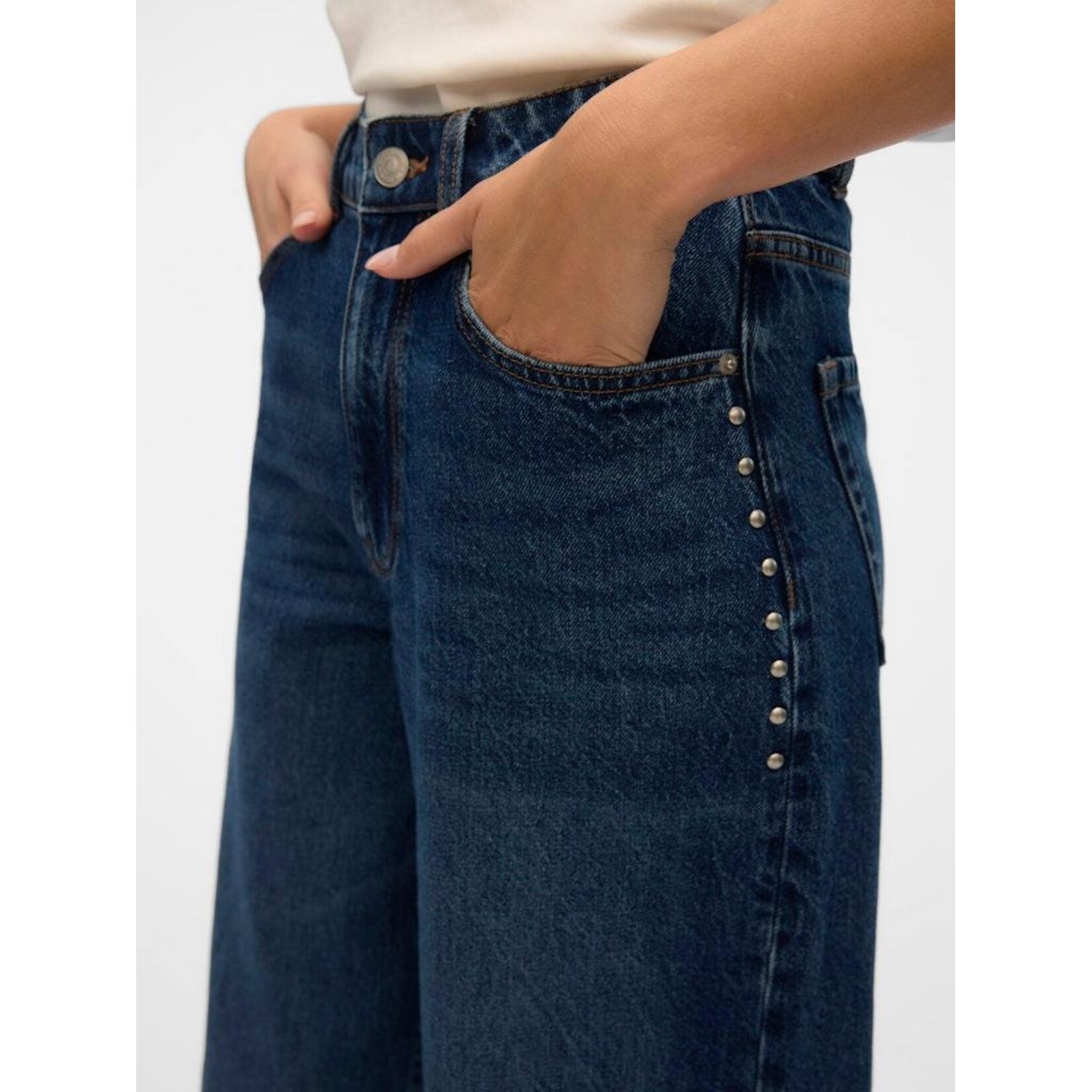 Vero Moda Rae High Rise Studded Jeans