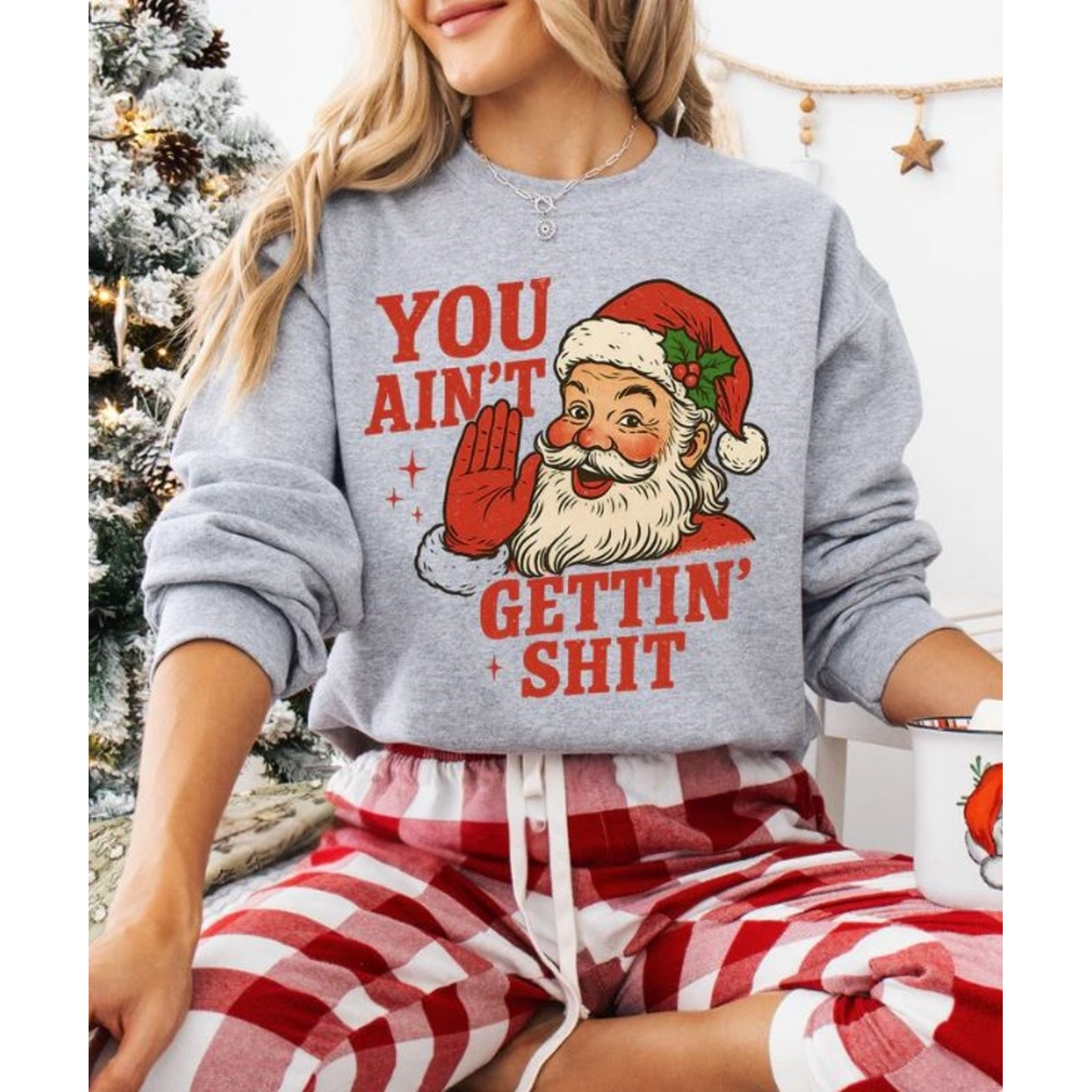 Royal Blush You Ain't Gettin Shit Sweatshirt Sport Grey