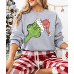 Royal Blush Peeking Grinch Sweatshirt Sport Grey