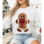 Royal Blush Gingerbread Crochet Sweatshirt White