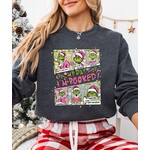 Royal Blush Pink I'm Booked Sweatshirt Dark Heather Grey