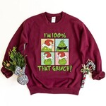 Royal Blush I'm 100% That Grinch Sweatshirt Maroon