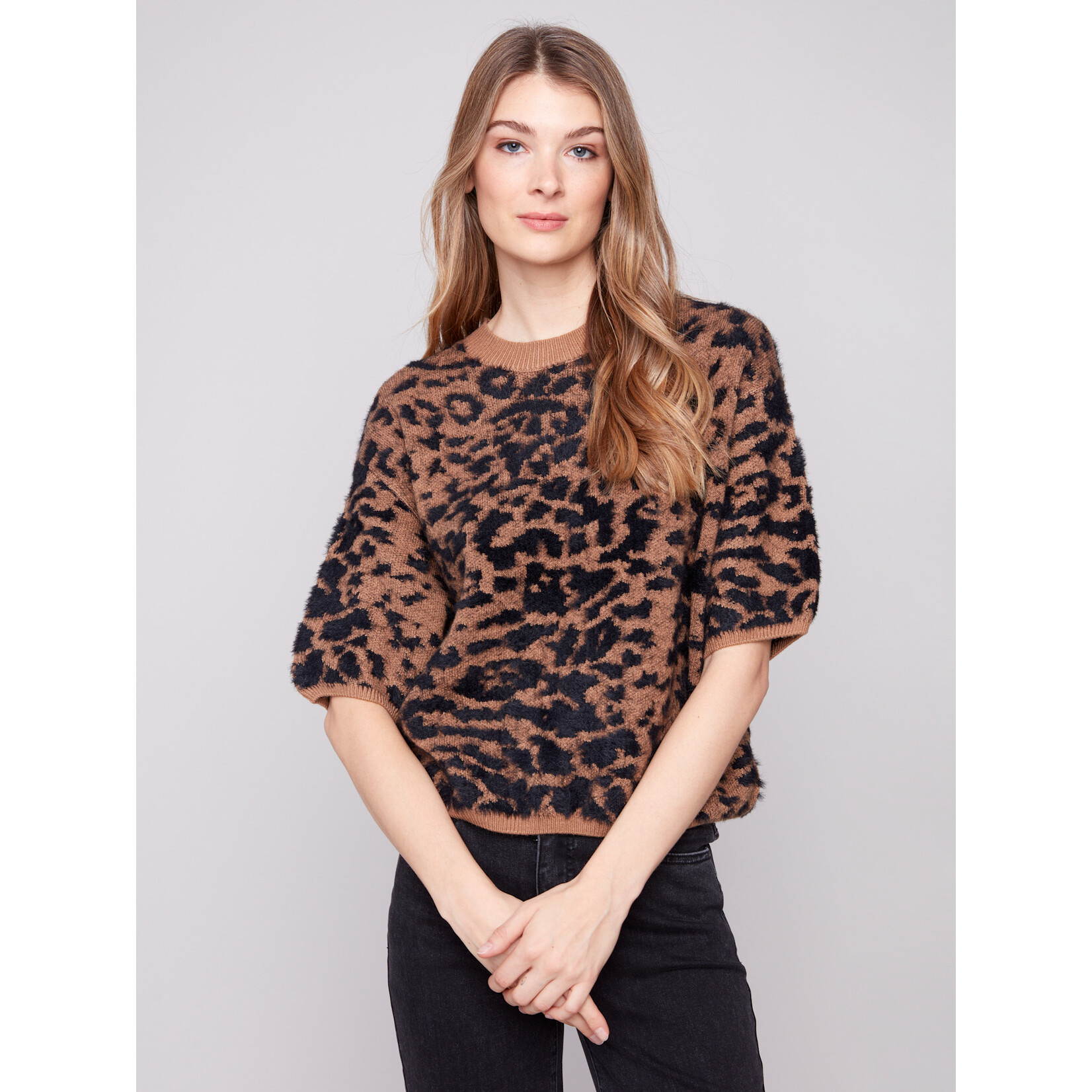 Charlie B Sweater With Short Balloon Sleeve