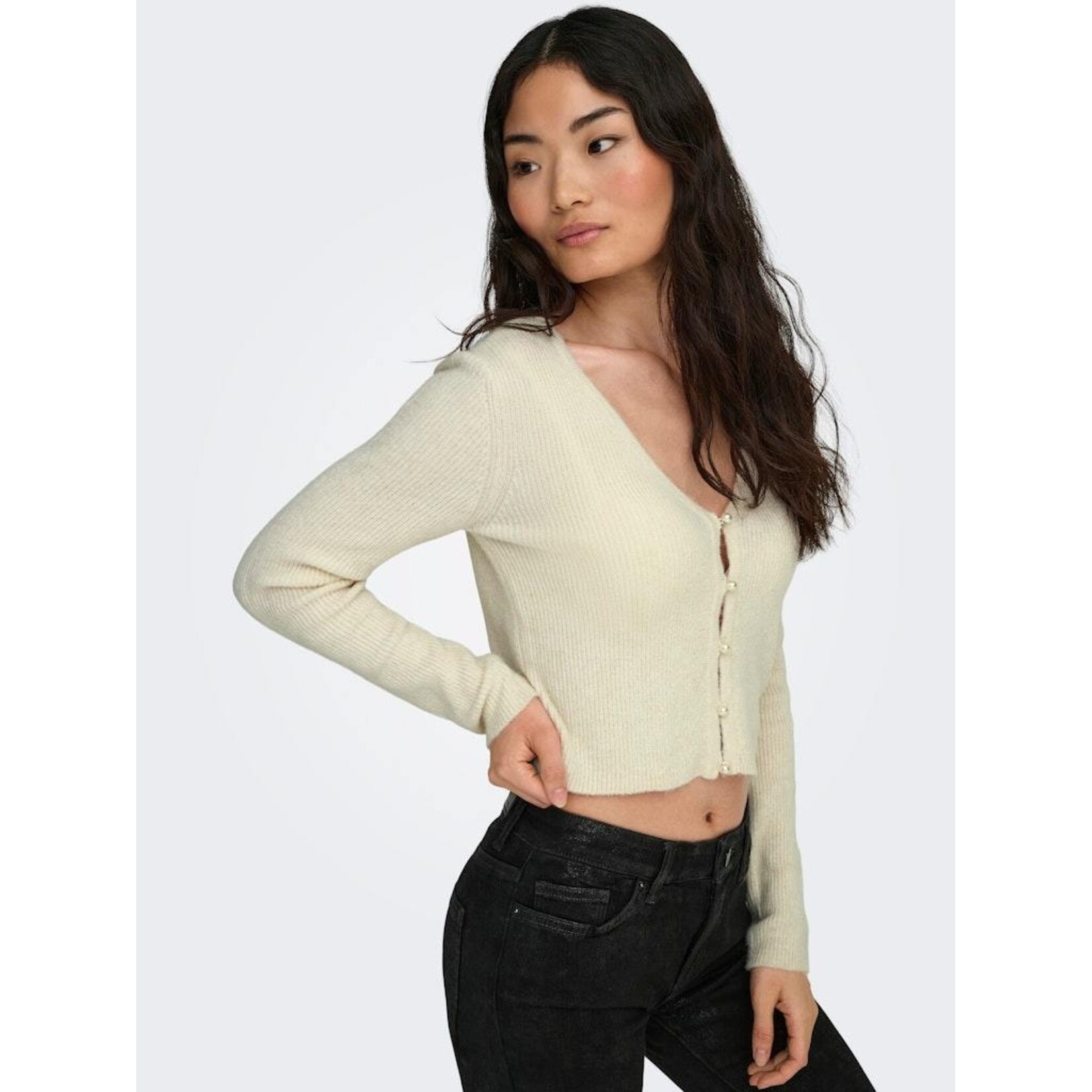 Only Rica Life V-Neck Pearl Cardigan