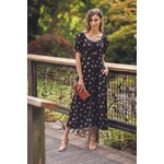 Papillon Polka Dot Off Shoulder Midi Dress