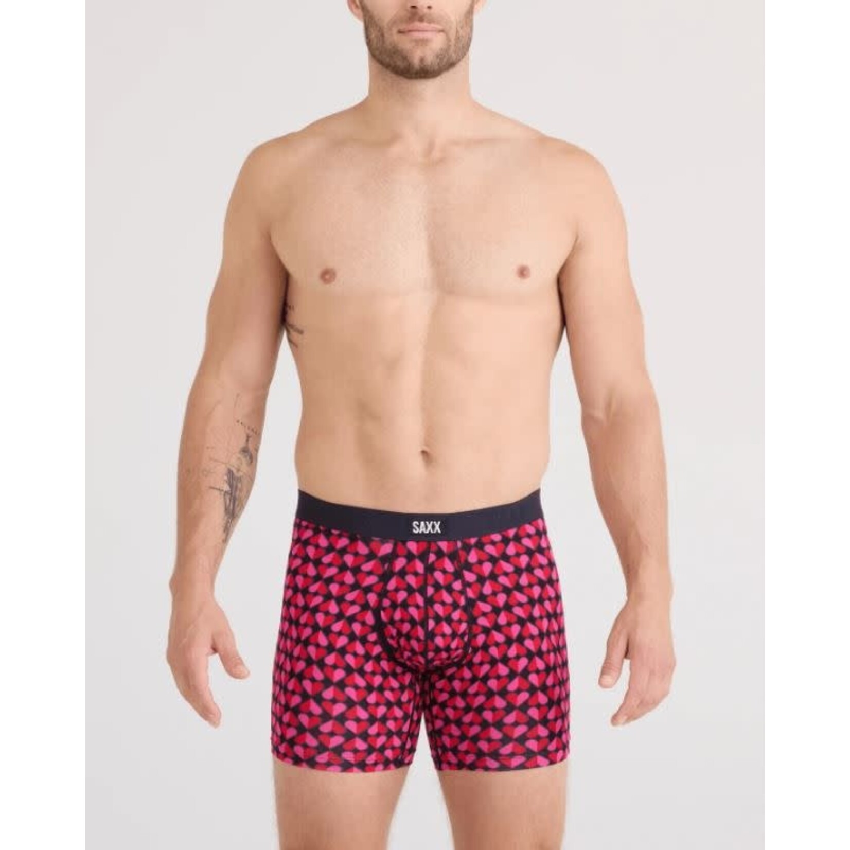 SAXX Vibe Xtra Boxer Brief Love Check Baby Black