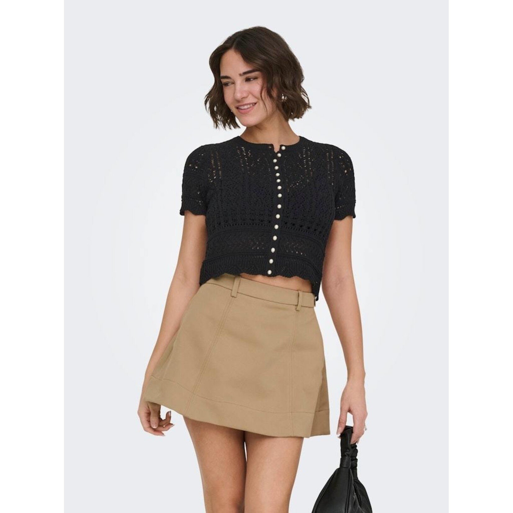 Only Elke Life Short Sleeve Pearl Cardigan