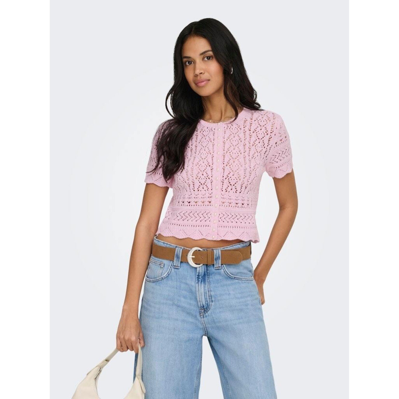 Only Elke Life Short Sleeve Pearl Cardigan