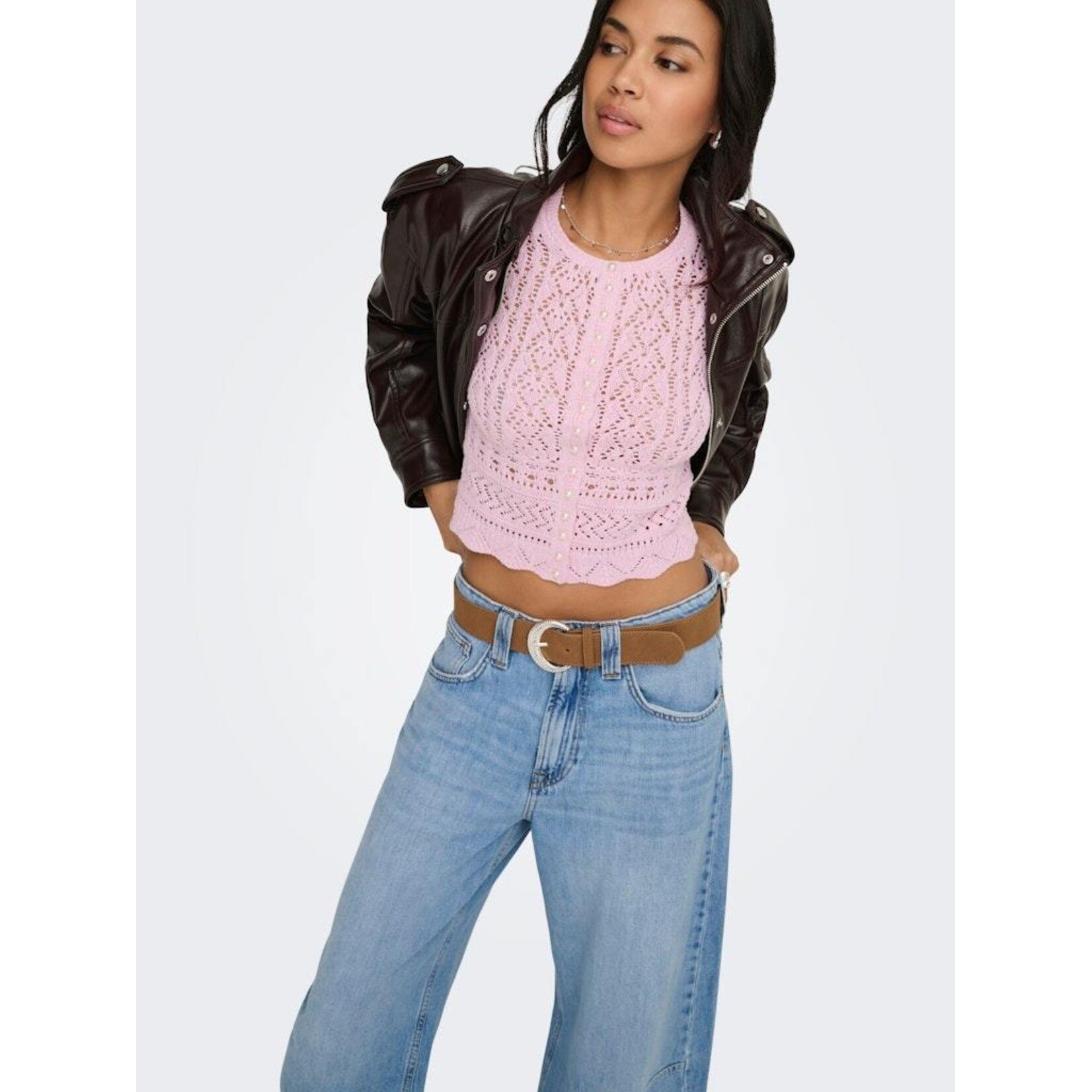 Only Elke Life Short Sleeve Pearl Cardigan