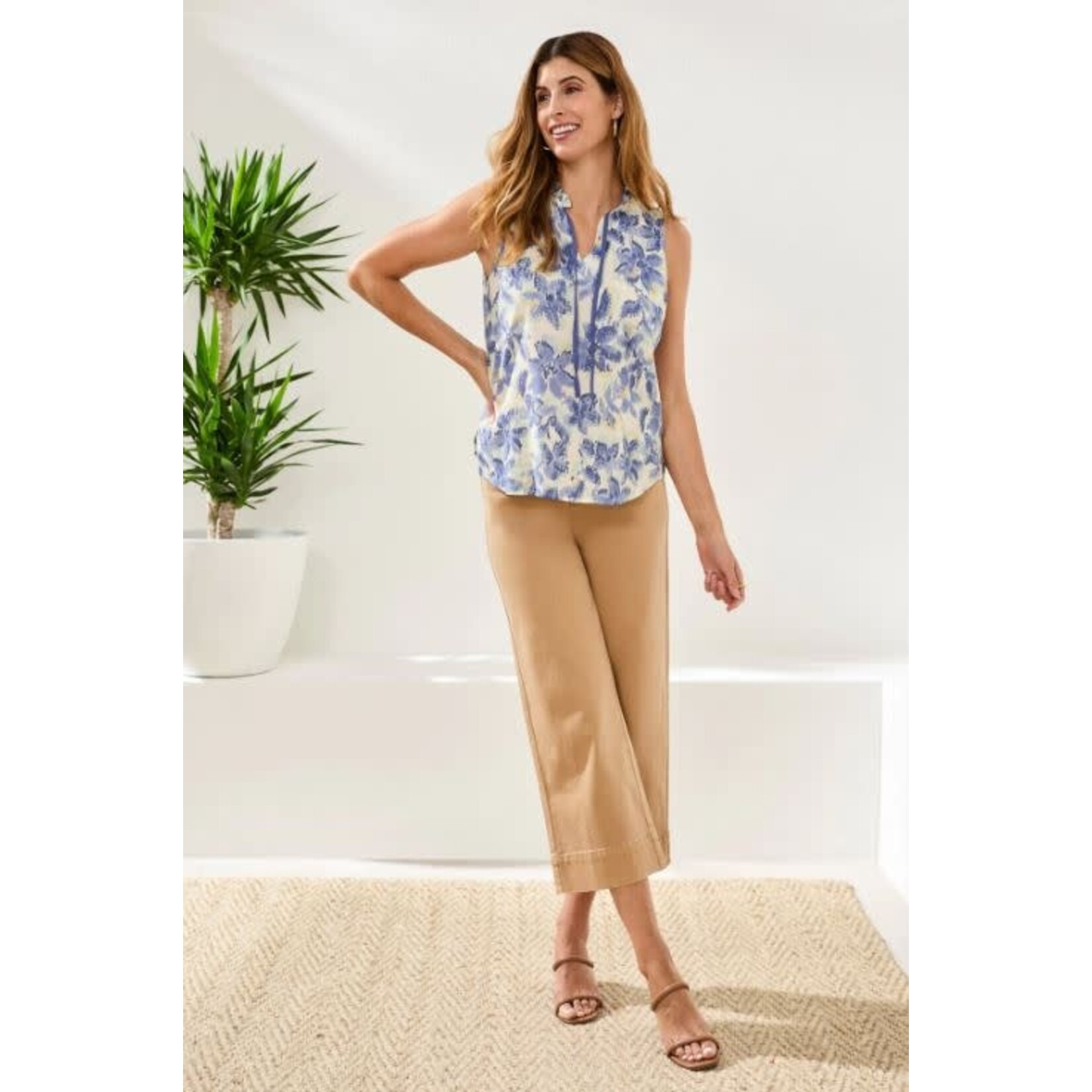 Tribal Frill Neck Sleeveless Blouse