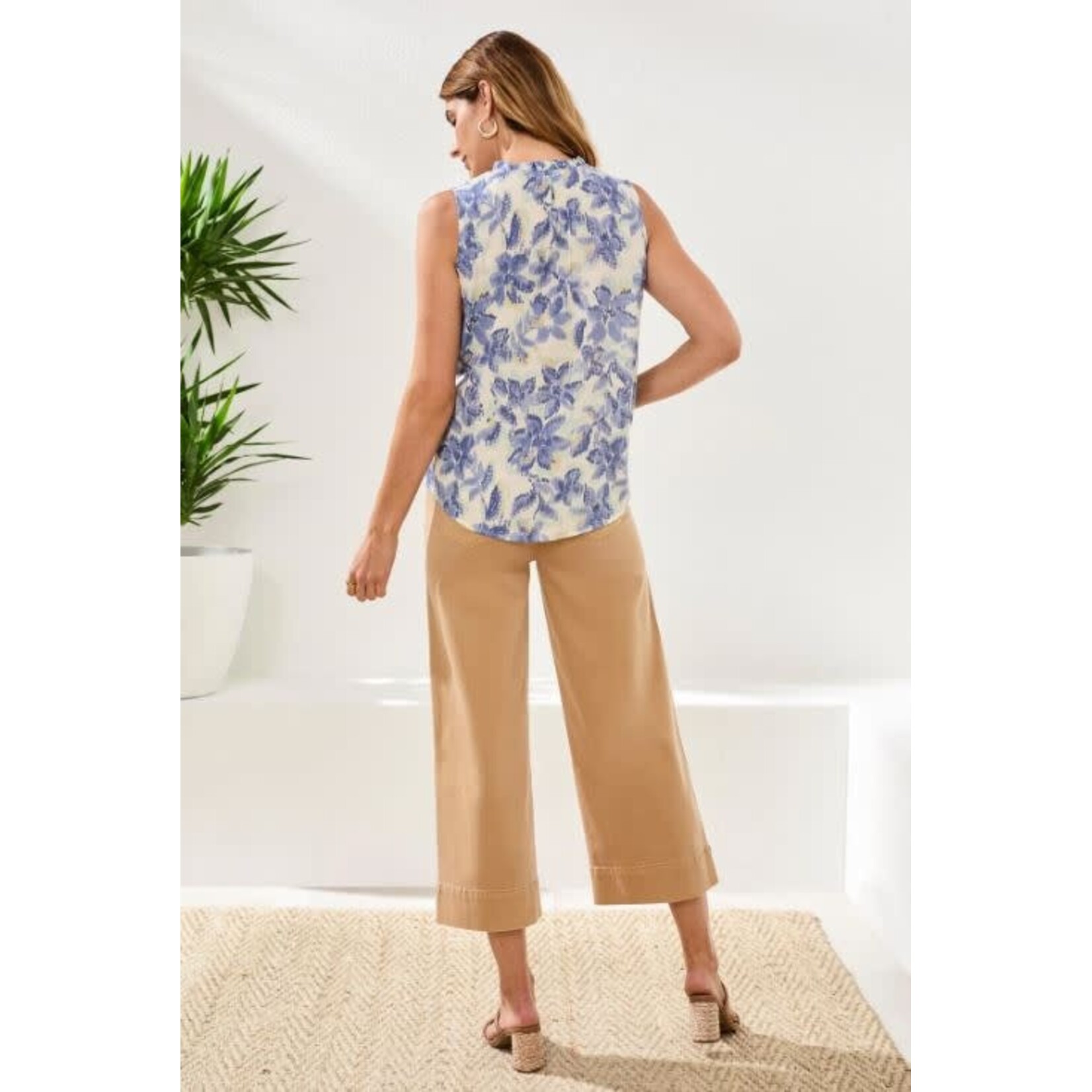 Tribal Frill Neck Sleeveless Blouse