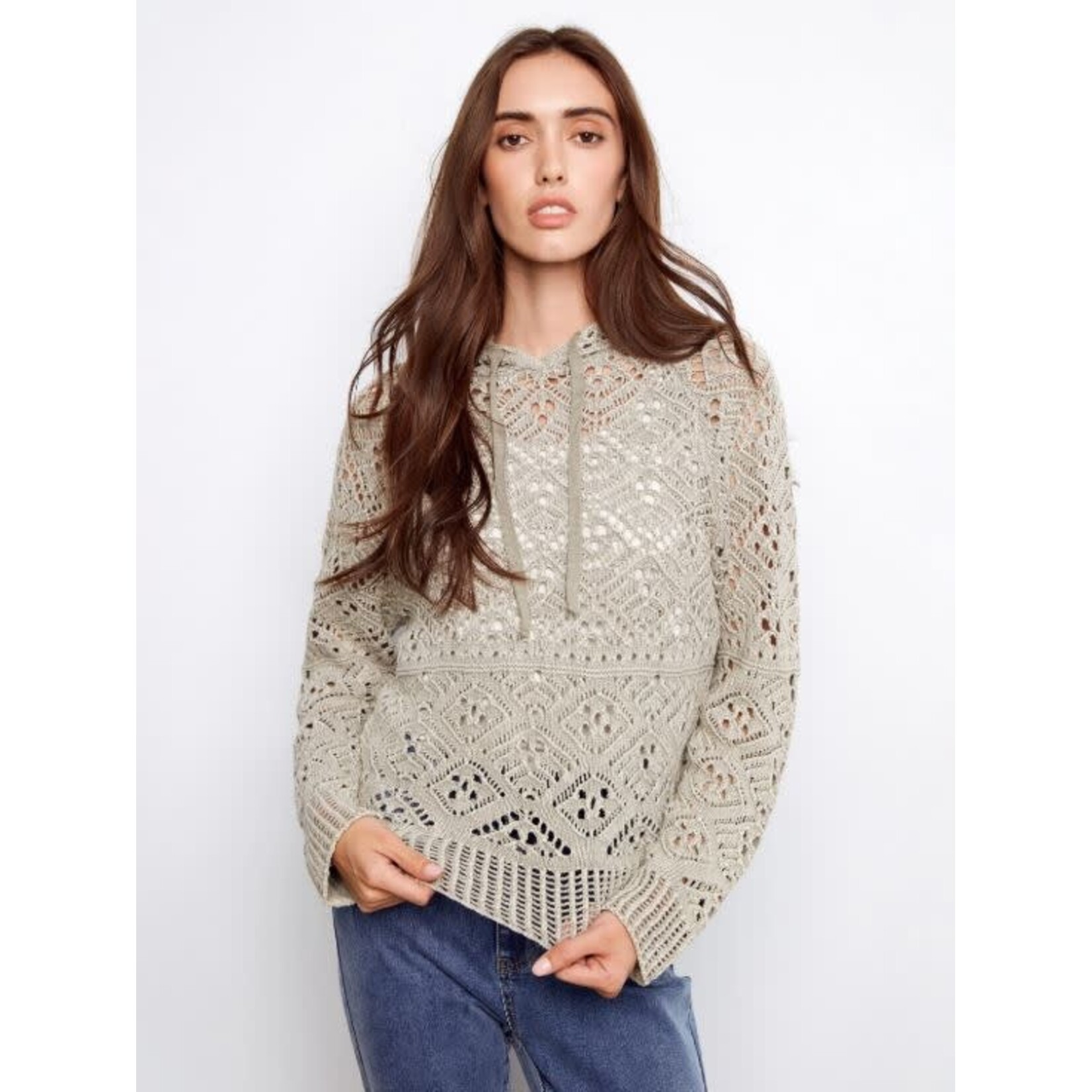 Charlie B Crochet Raglan Hooded Sweater