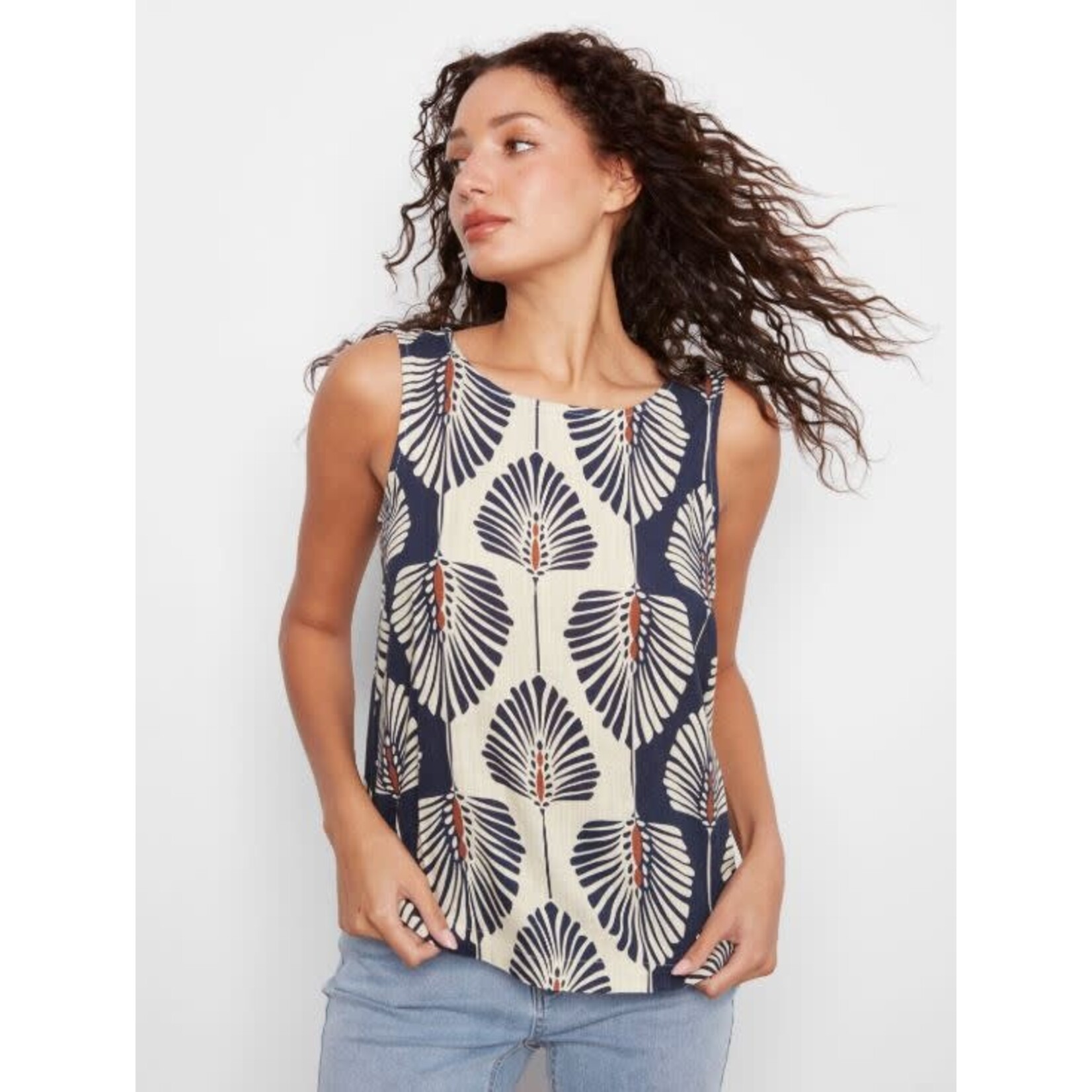 Charlie B Sleeveless Linen Top