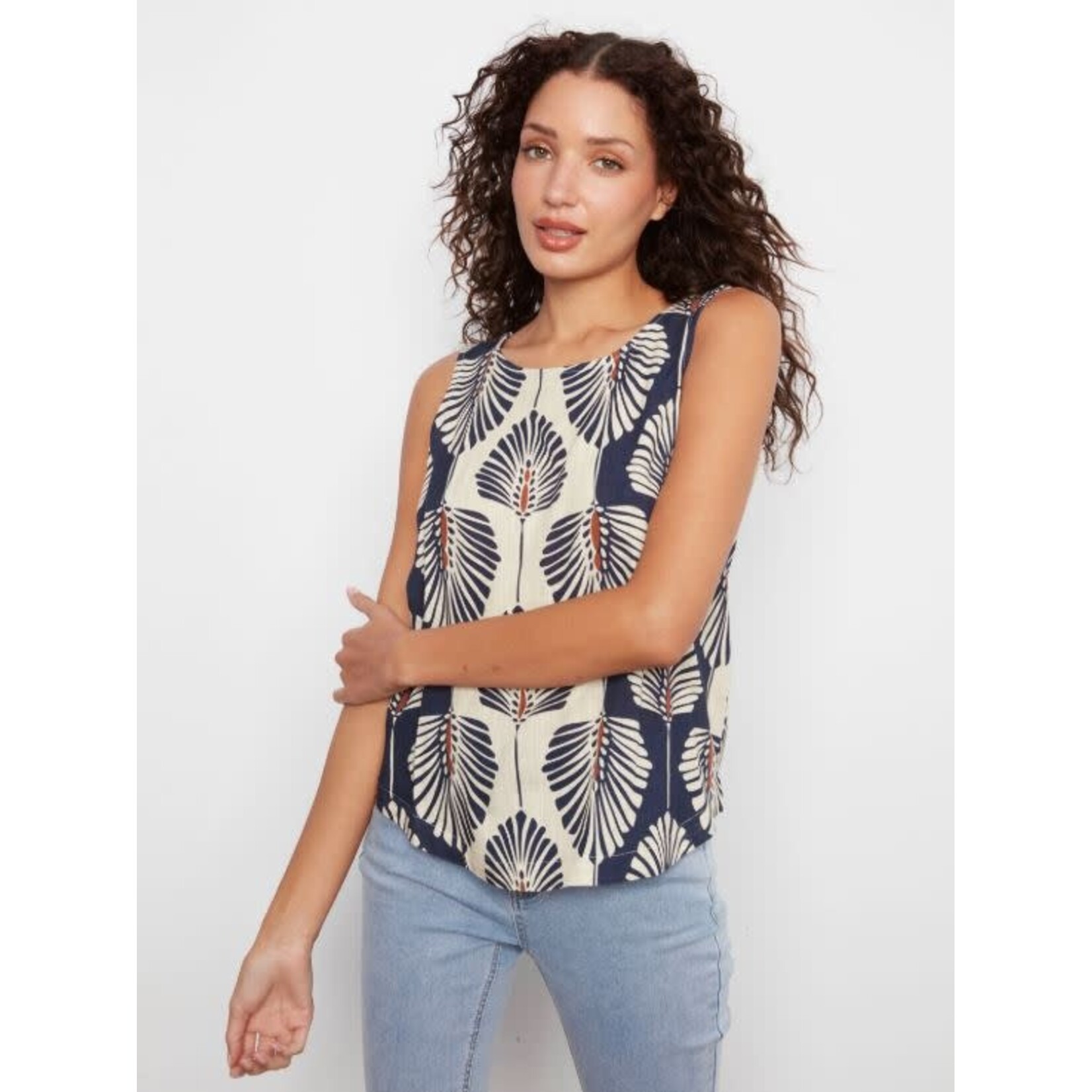 Charlie B Sleeveless Linen Top