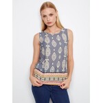 Charlie B Printed Sleeveless Blouse
