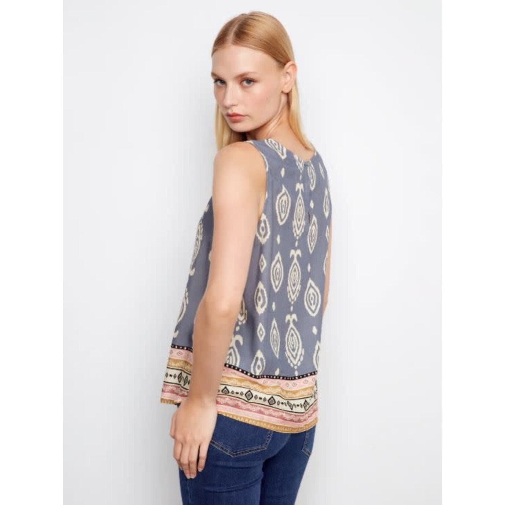 Charlie B Printed Sleeveless Blouse