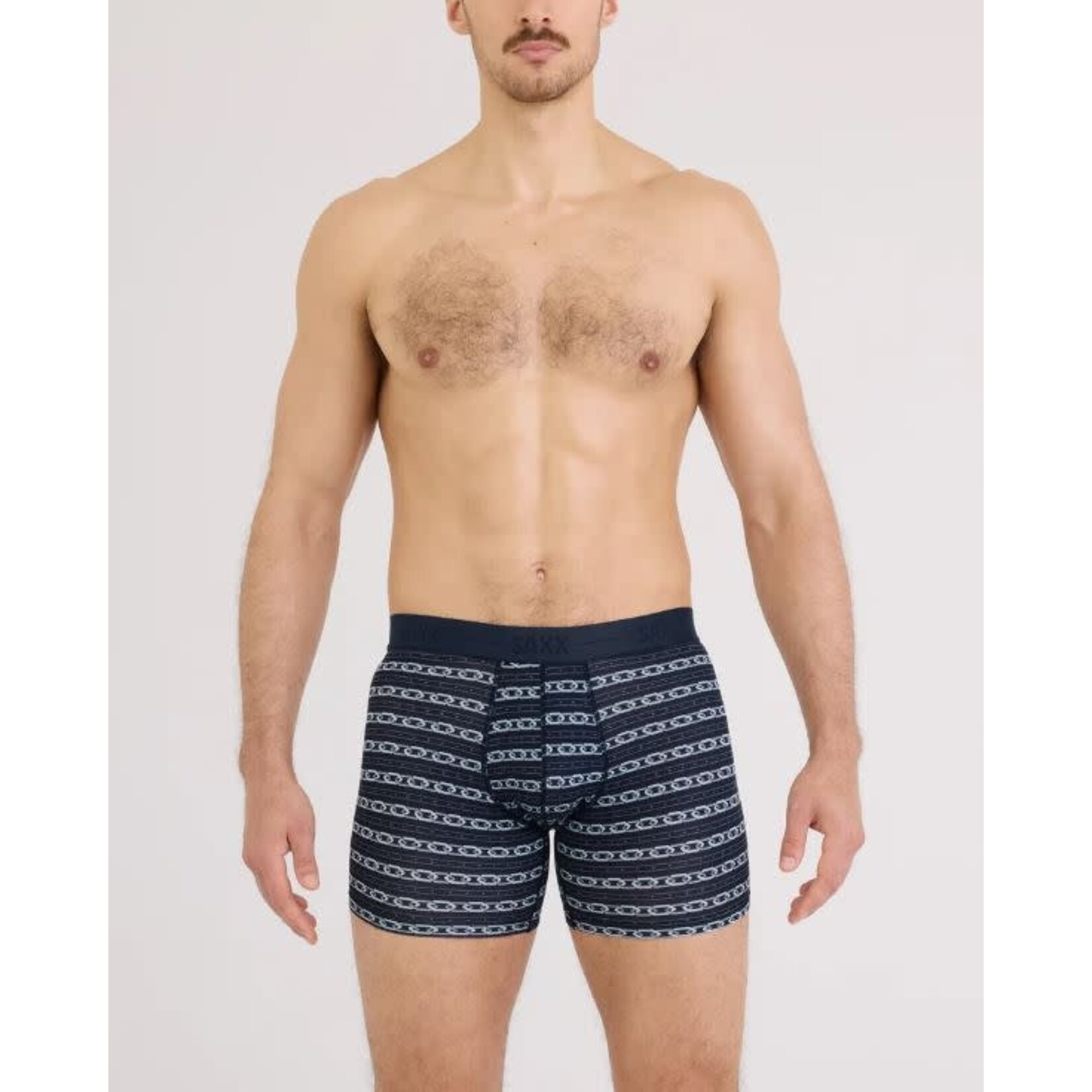 SAXX Smooth Luxe Boxer Brief Link Stripe Dark Ink