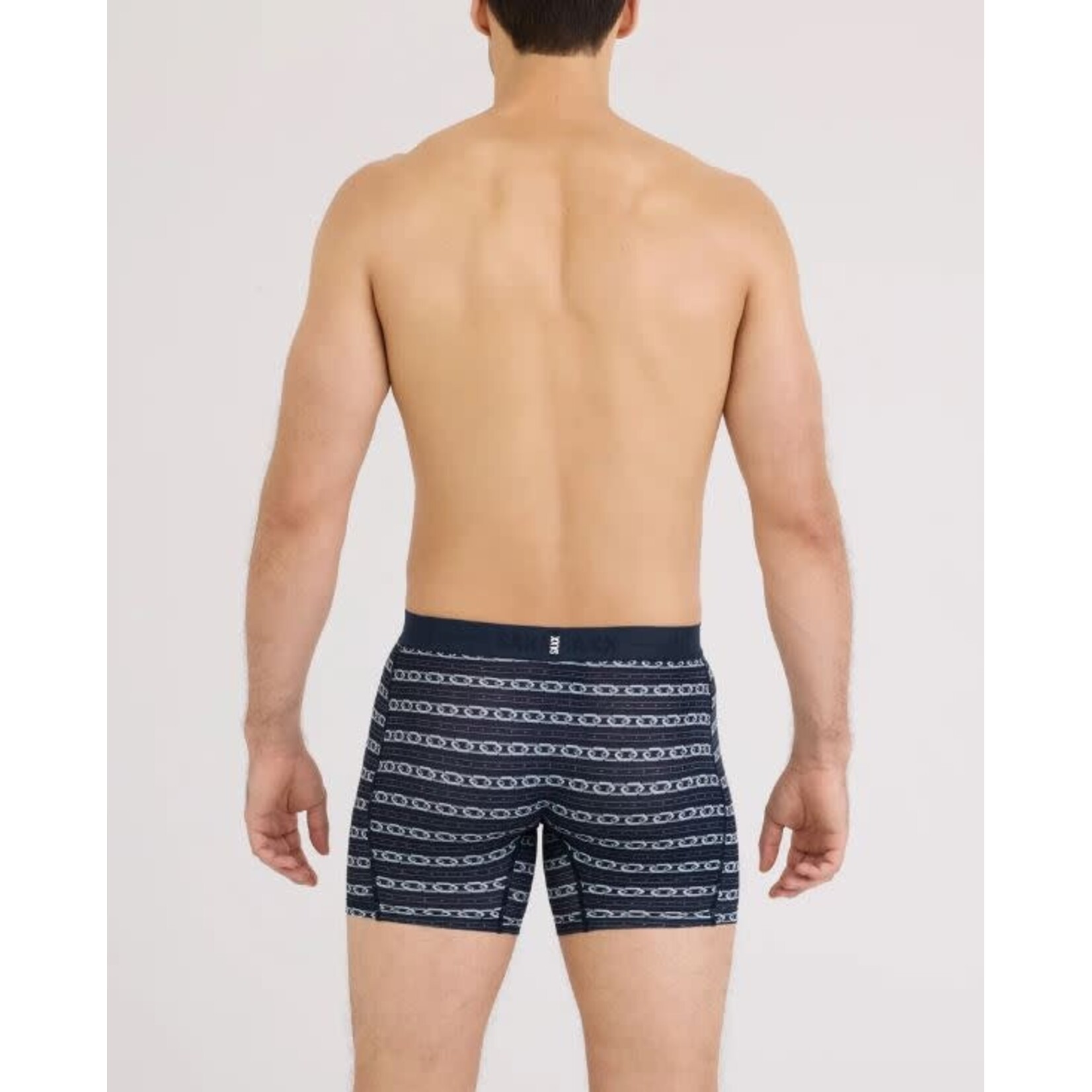 SAXX Smooth Luxe Boxer Brief Link Stripe Dark Ink