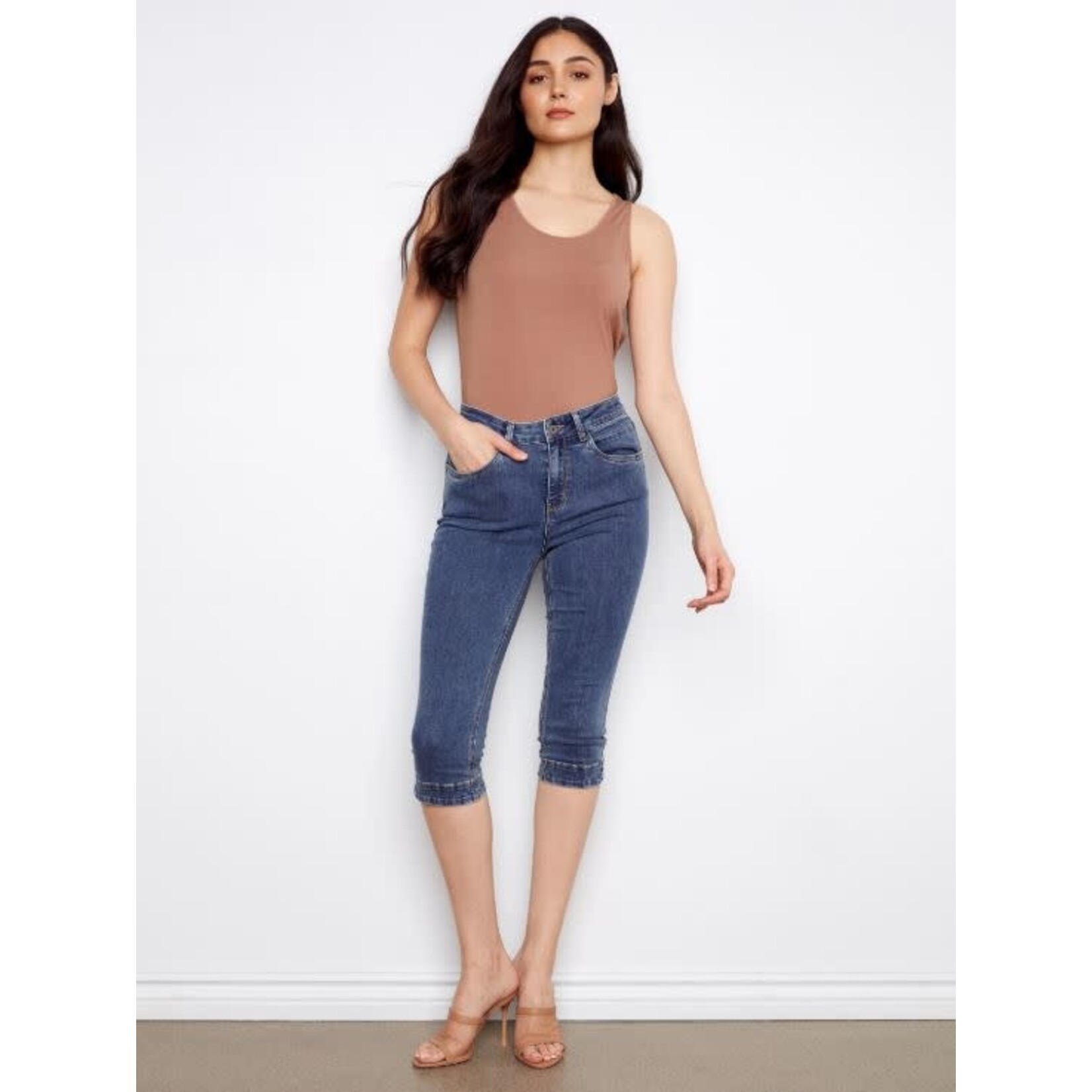 Charlie B Knee High Denim Capri