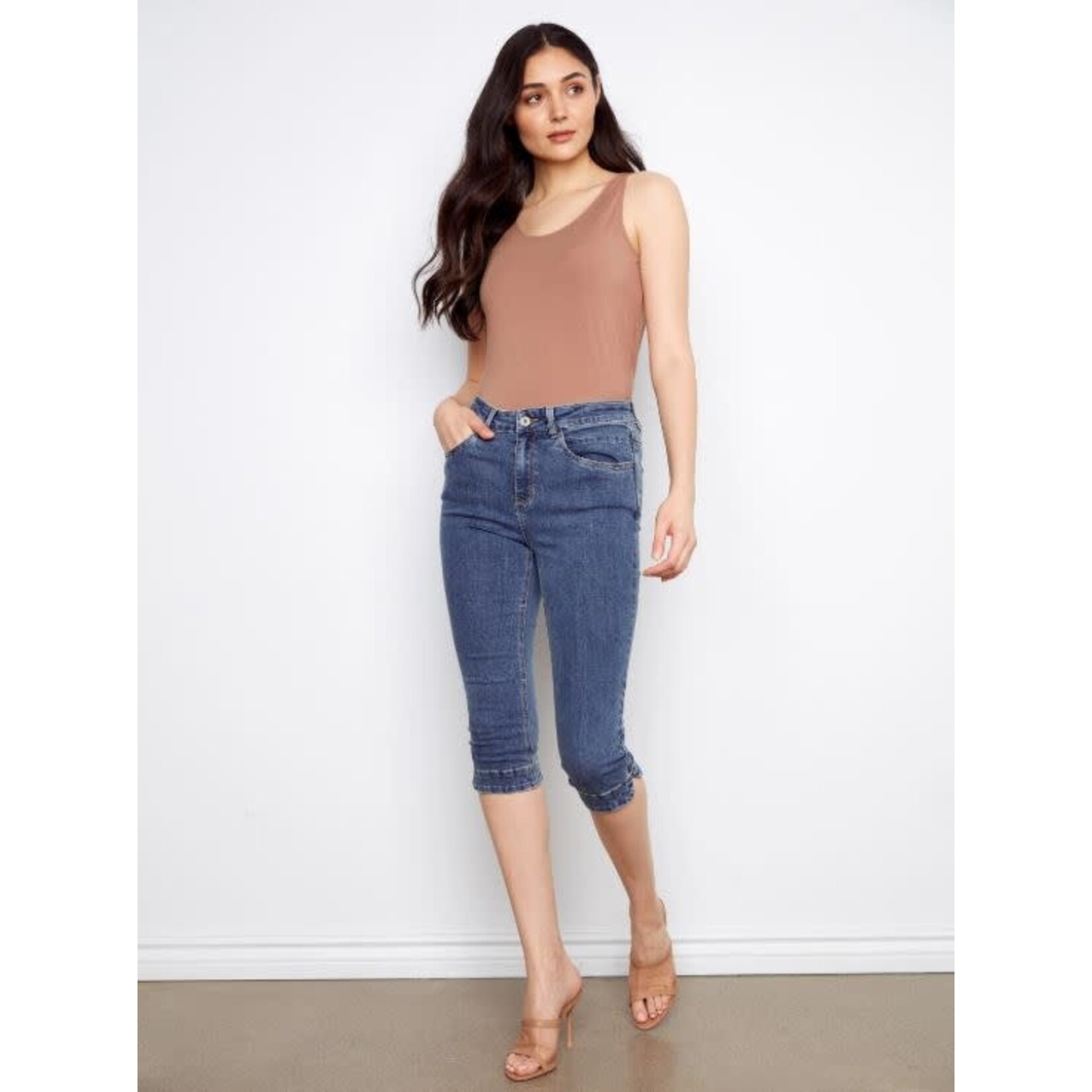 Charlie B Knee High Denim Capri