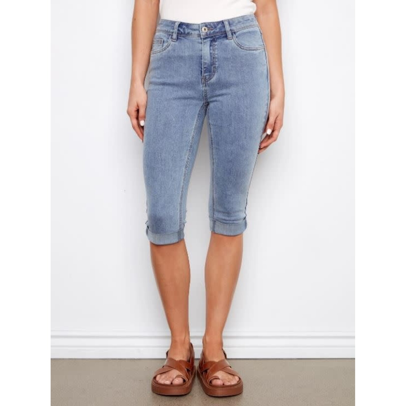 Charlie B Cuffed Hem Slim Leg Capri