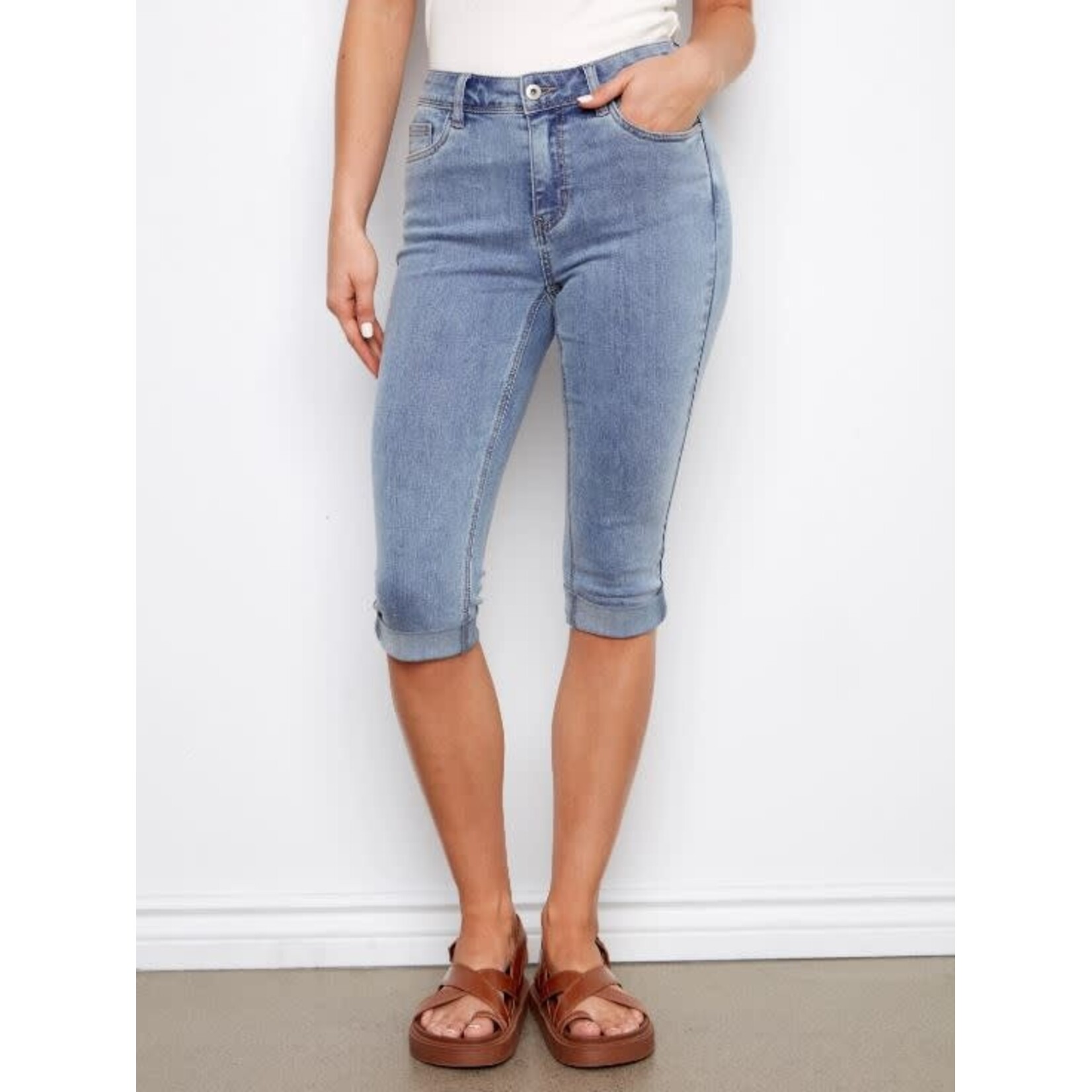 Charlie B Cuffed Hem Slim Leg Capri