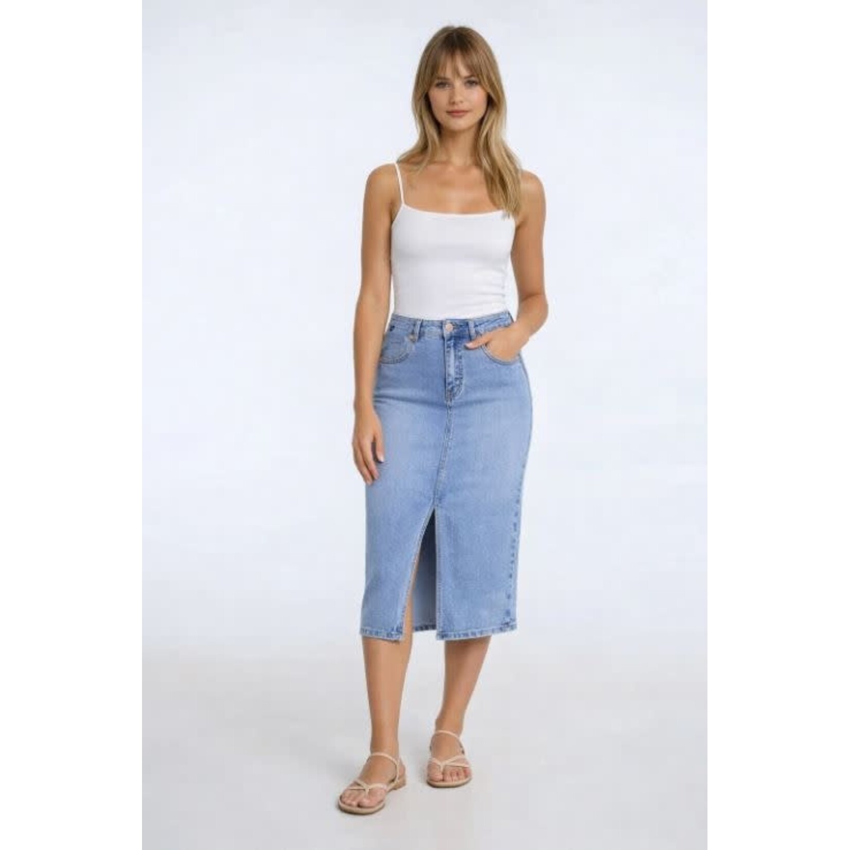 Lois Leila Long Denim Skirt