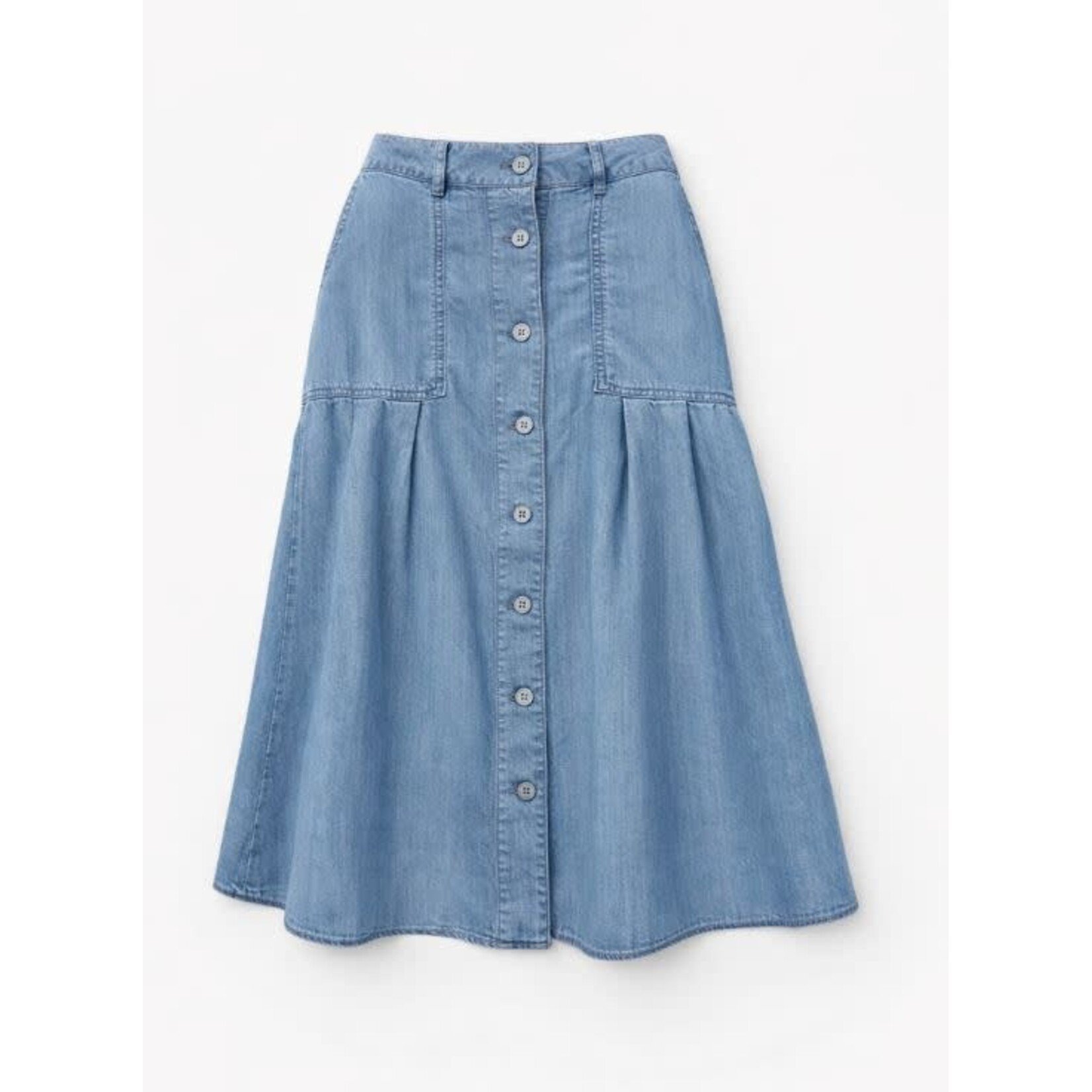 Point Zero Denim Midi Skirt
