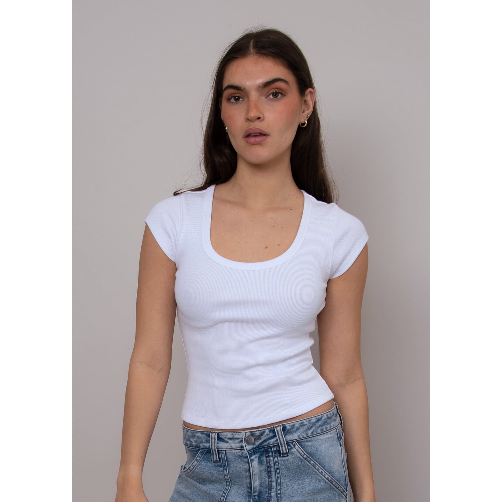 Rd Style Kendra Scoop Neck Cap Sleeve Top