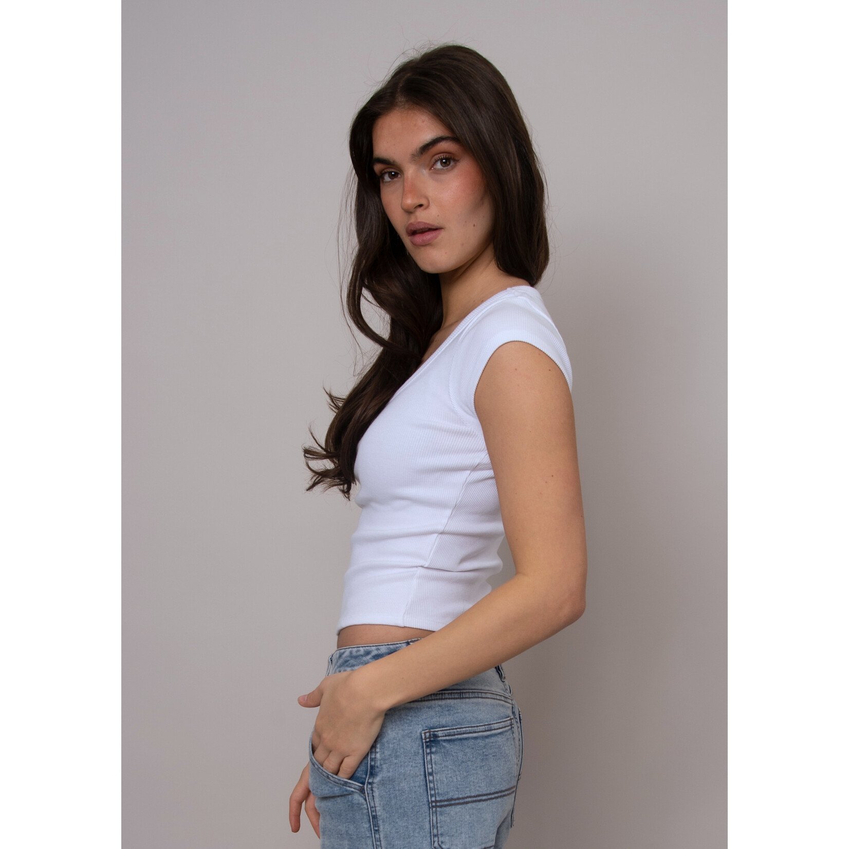 Rd Style Kendra Scoop Neck Cap Sleeve Top