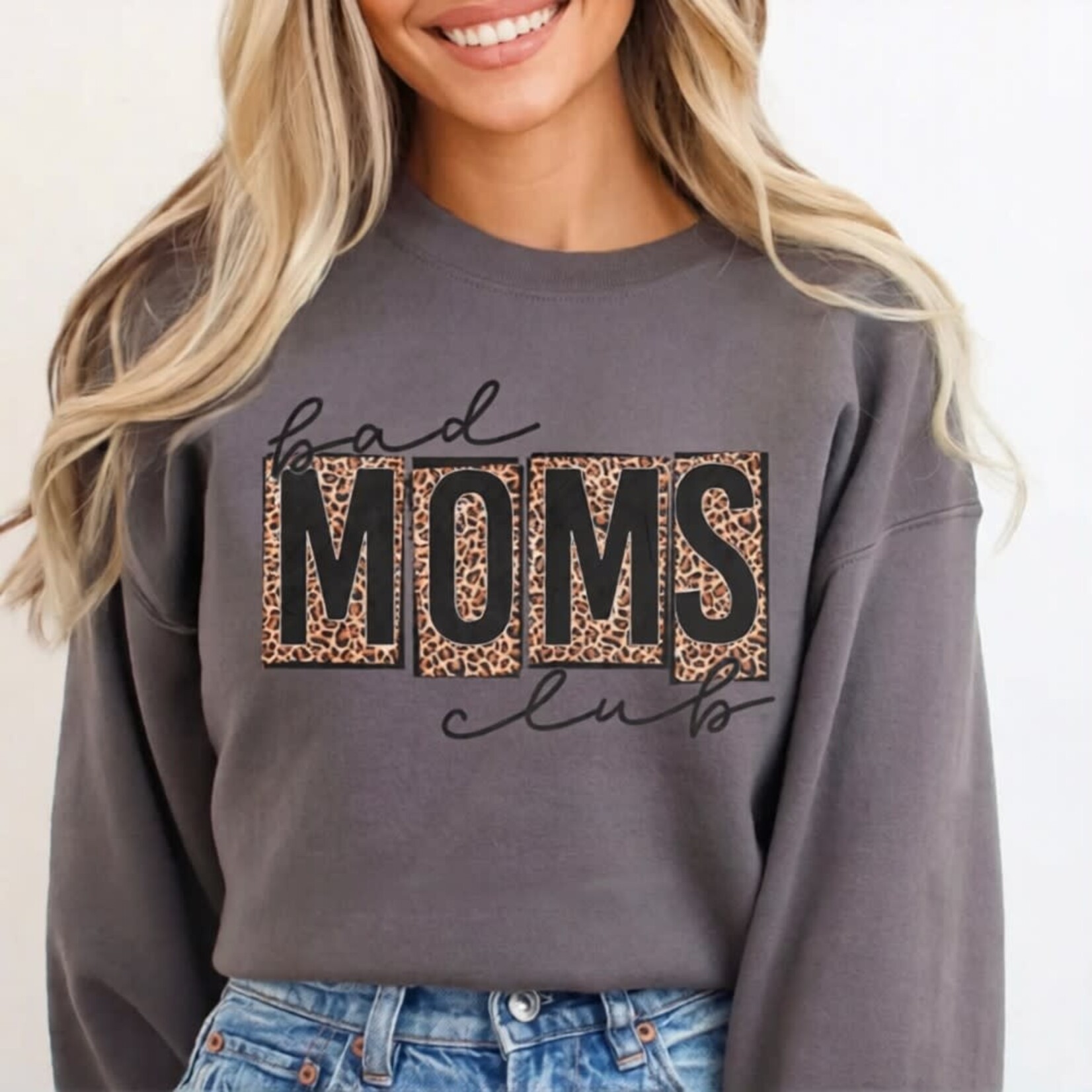 Royal Blush Bad Moms Club Sweatshirt Charcoal