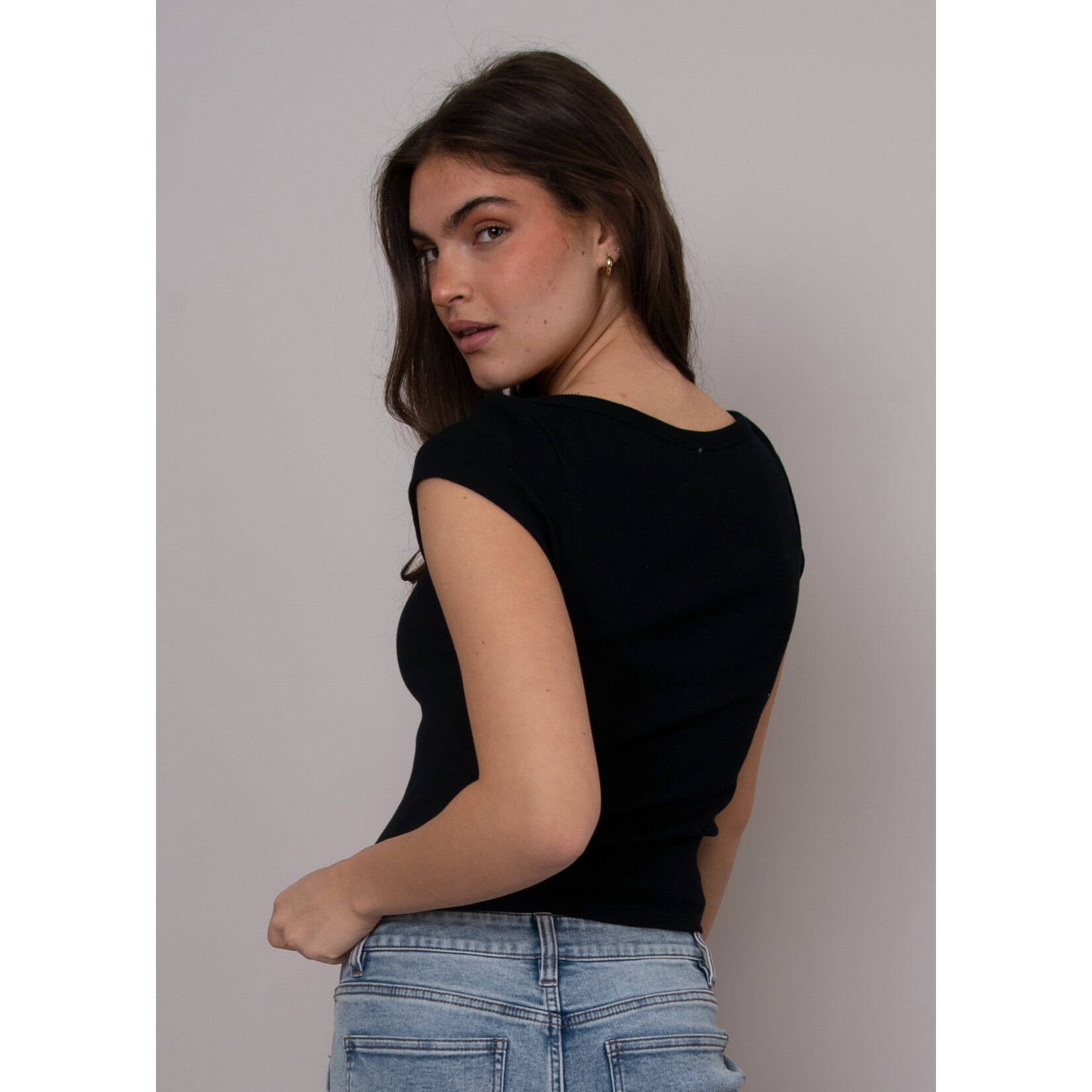 Rd Style Kelly Boat Neck Cap Sleeve Top