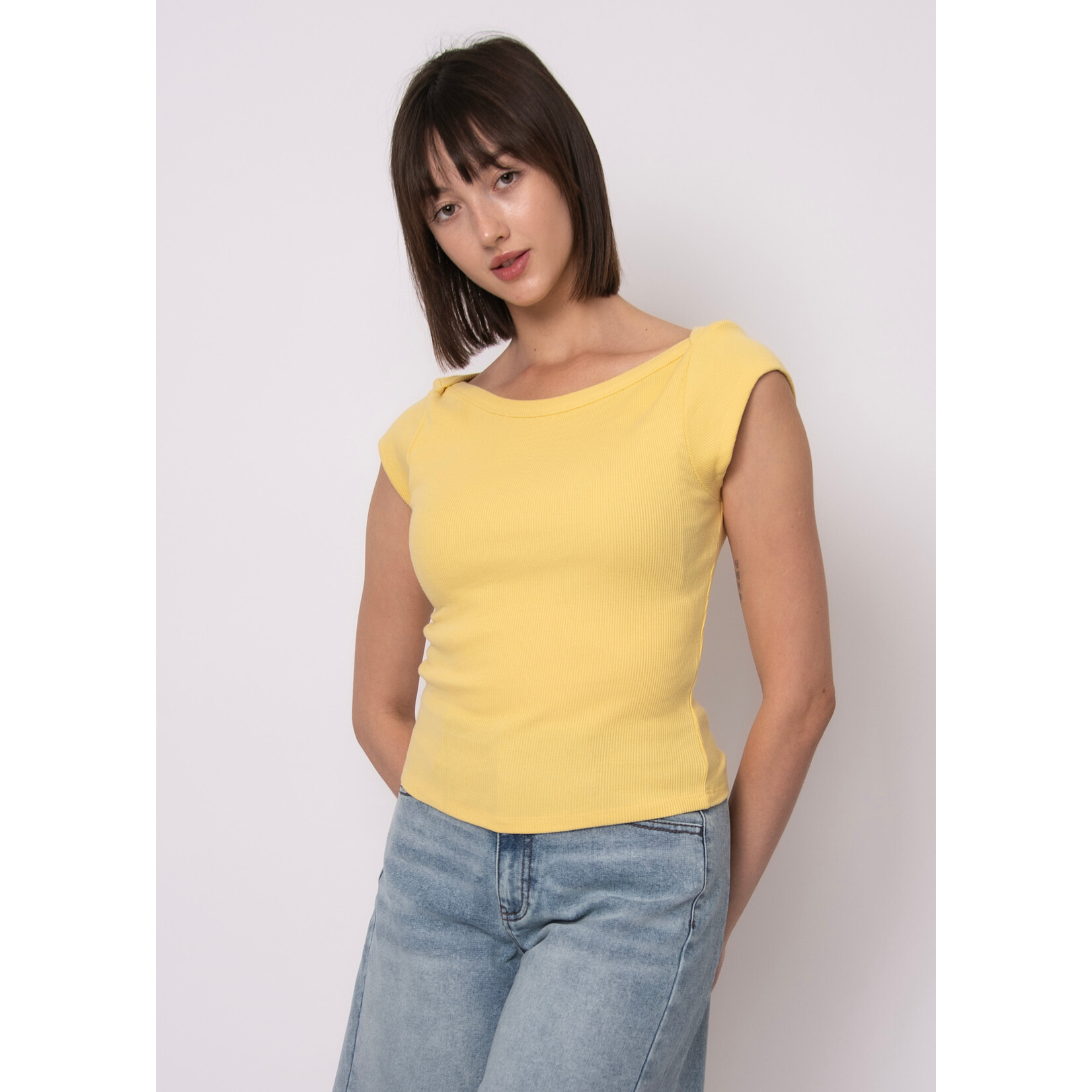 Rd Style Kelly Boat Neck Cap Sleeve Top